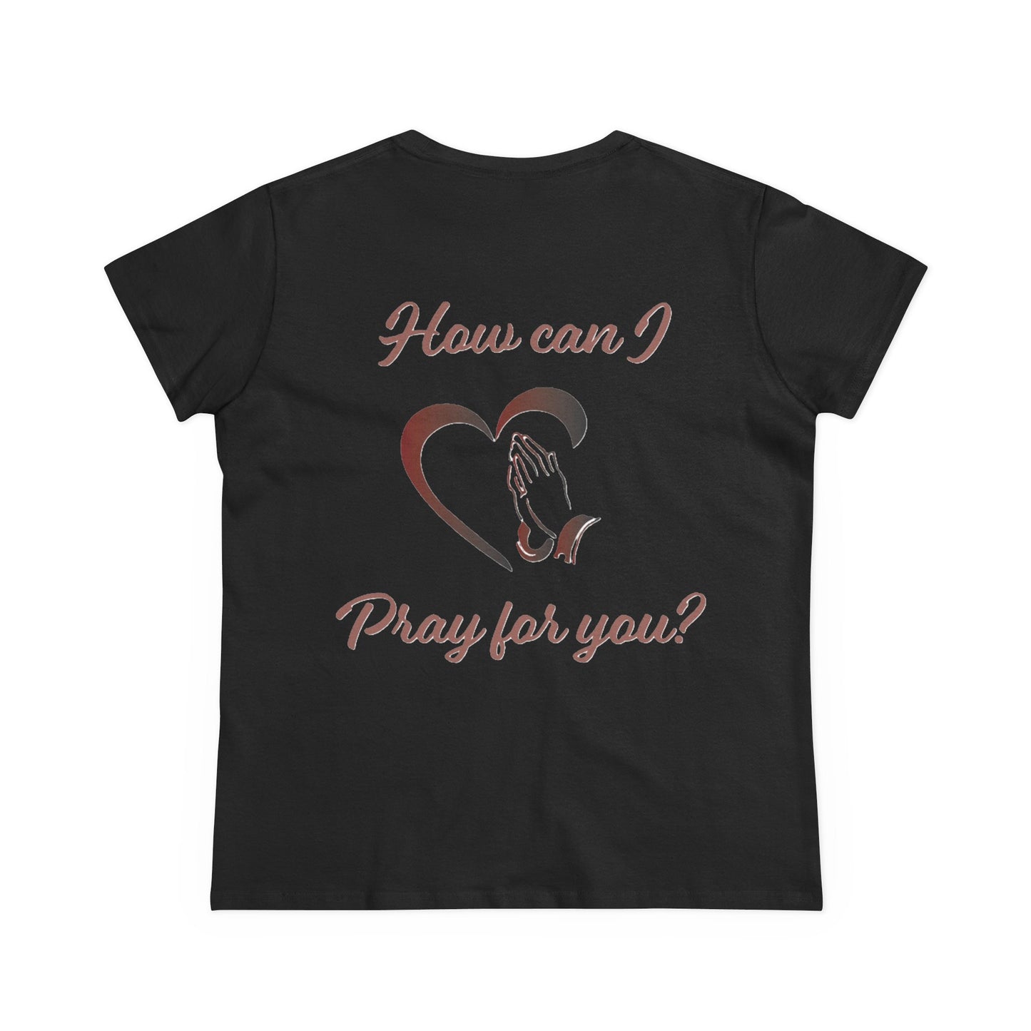 Women's Tee with Heart and Praying Hands Design