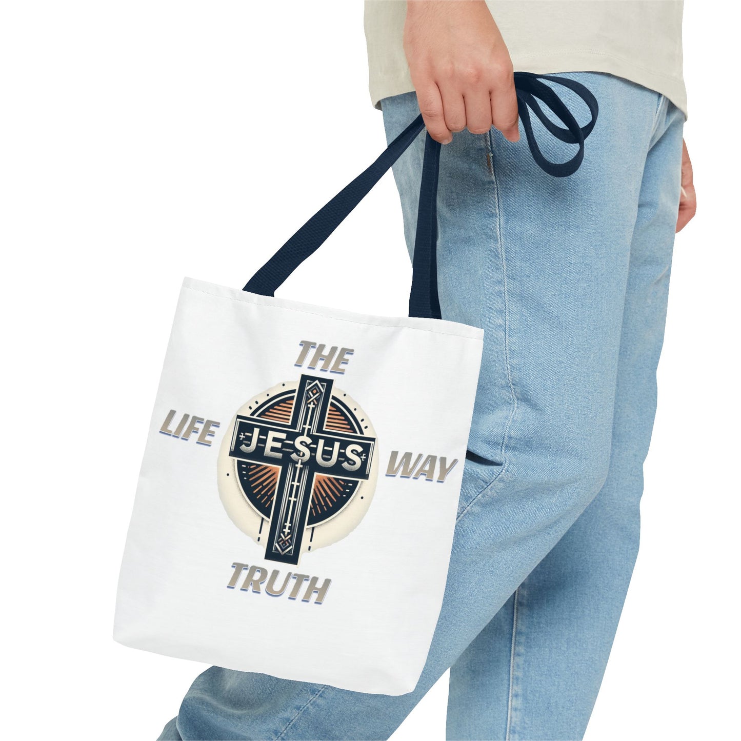 Tote Bag (AOP)"JESUS IS THE WAY TRUTH LIFE"