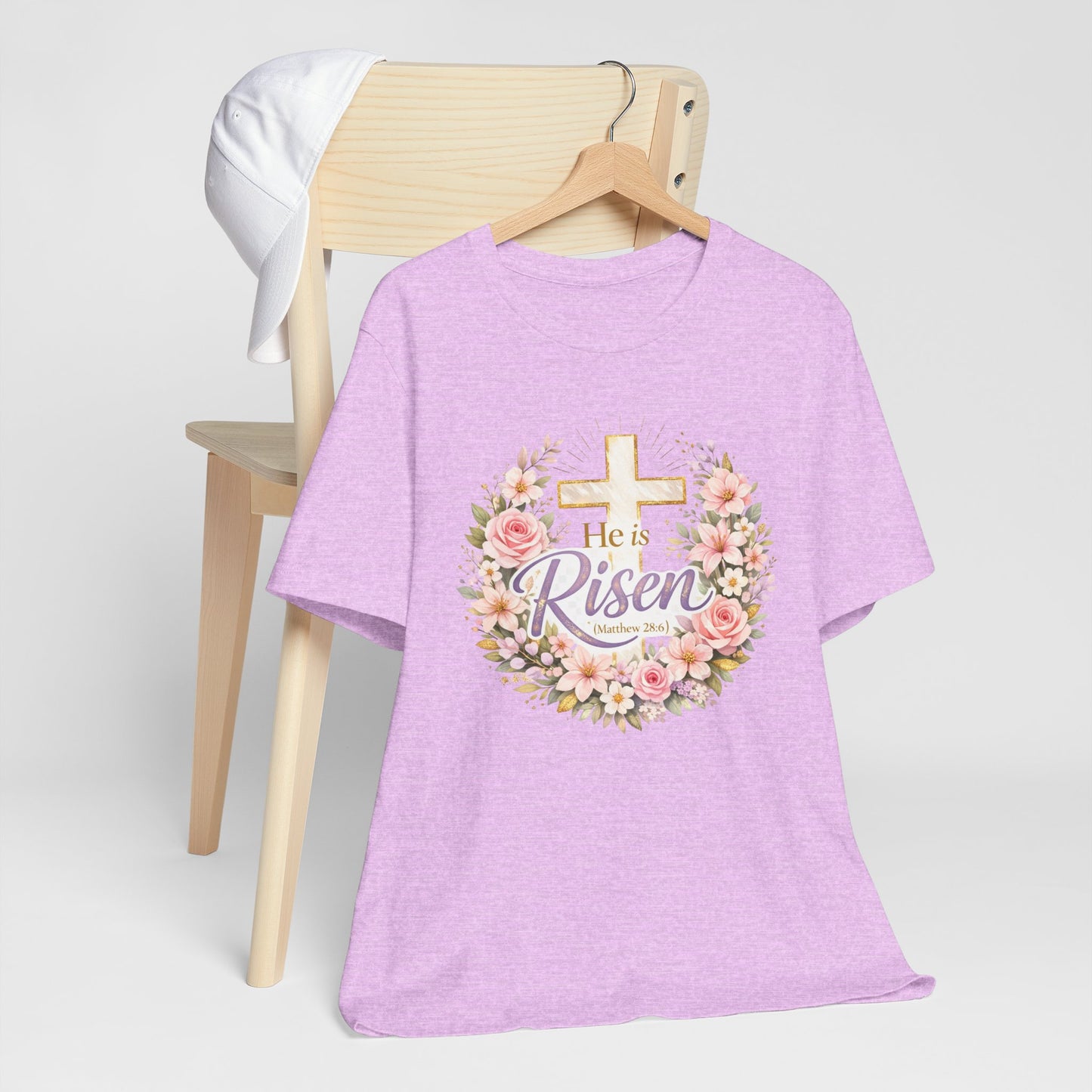 He Is Risen Floral Cross T-Shirt