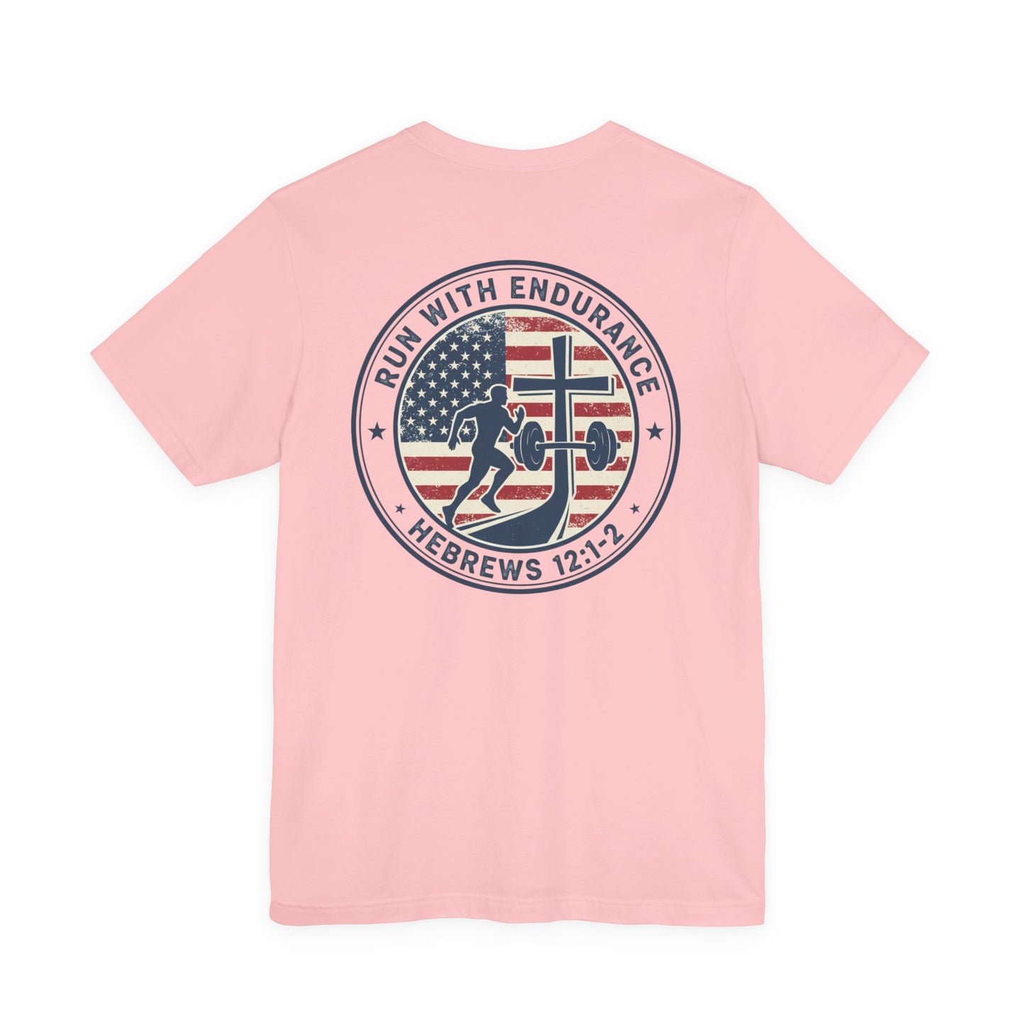 Hebrews 12:1-2 'Run With Endurance' T-Shirt — Inspirational Christian Tee