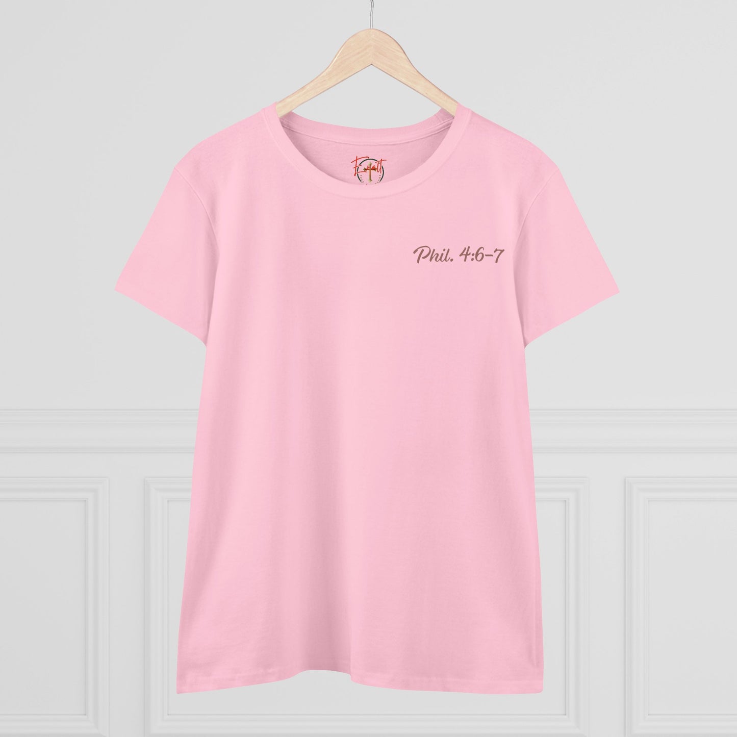 Women's Tee with Heart and Praying Hands Design
