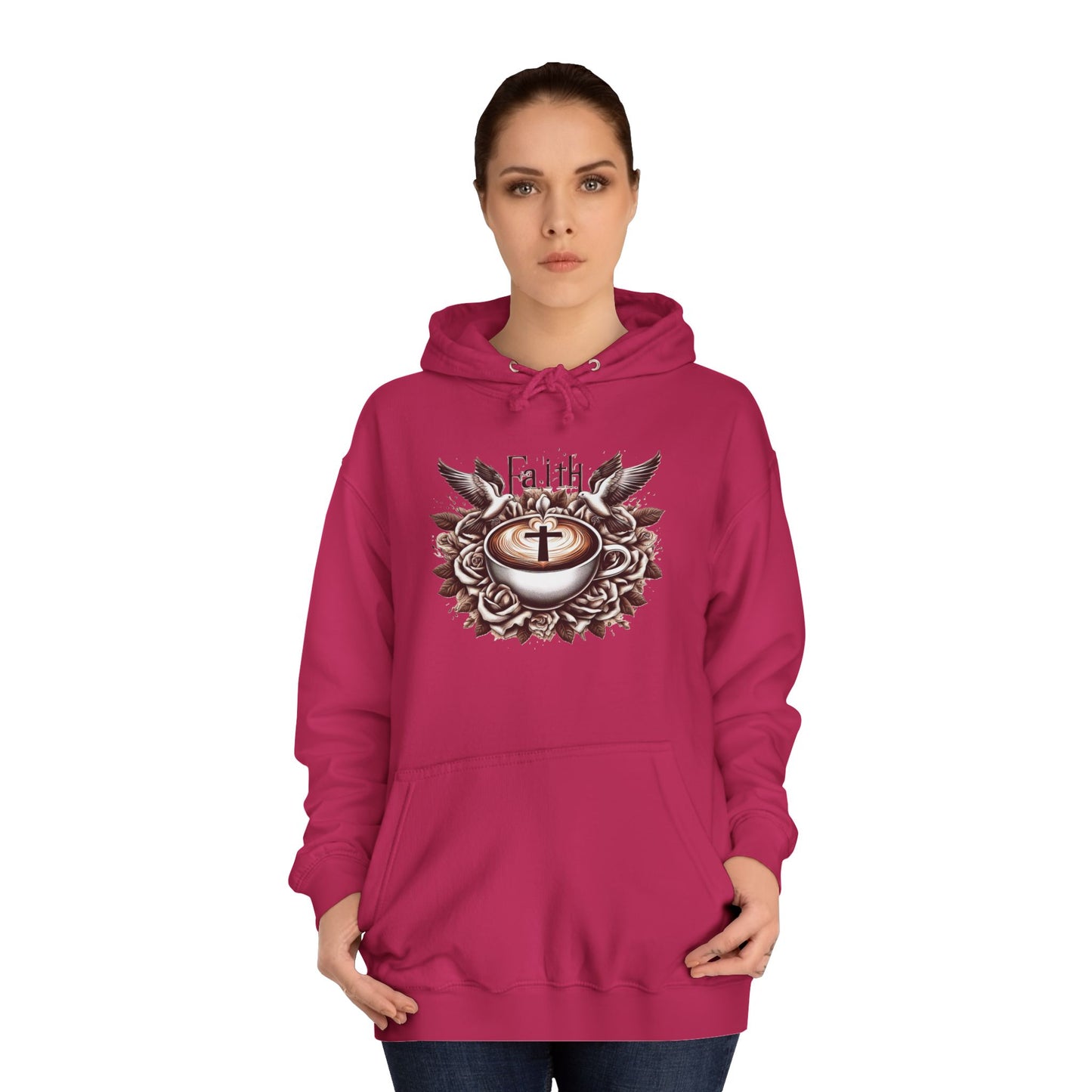Unisex College Hoodie "Faith and Coffee"