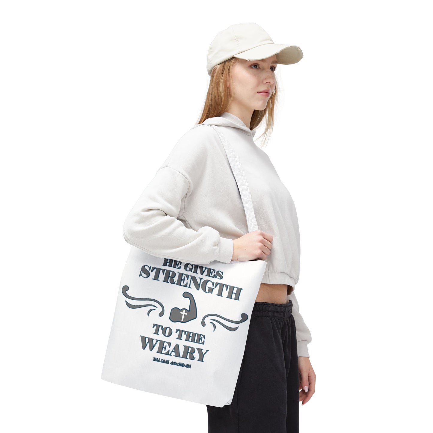 Tote Bag with Bible Verse Isaiah 40:29-31