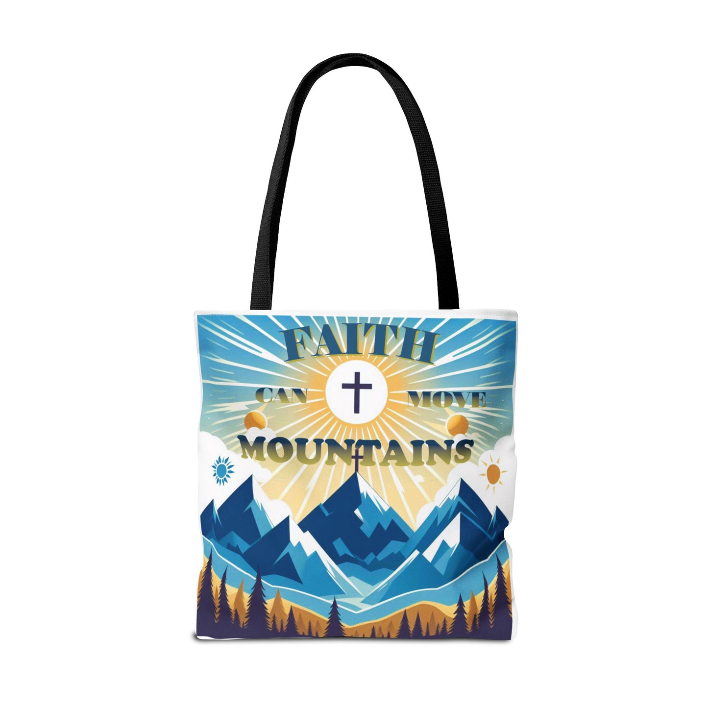 "FAITH CAN MOVE MOUNTAINS" Tote Bag (AOP)