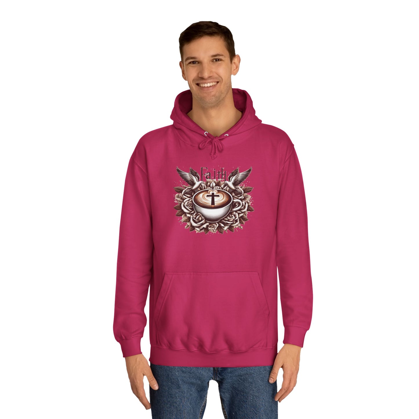 Unisex College Hoodie "Faith and Coffee"