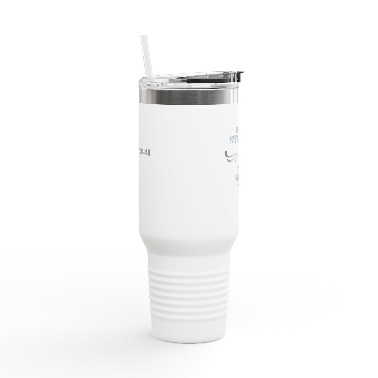 Travel Mug - Bible Verse 'He gives Strength to the Weary' Isaiah 40:29-31