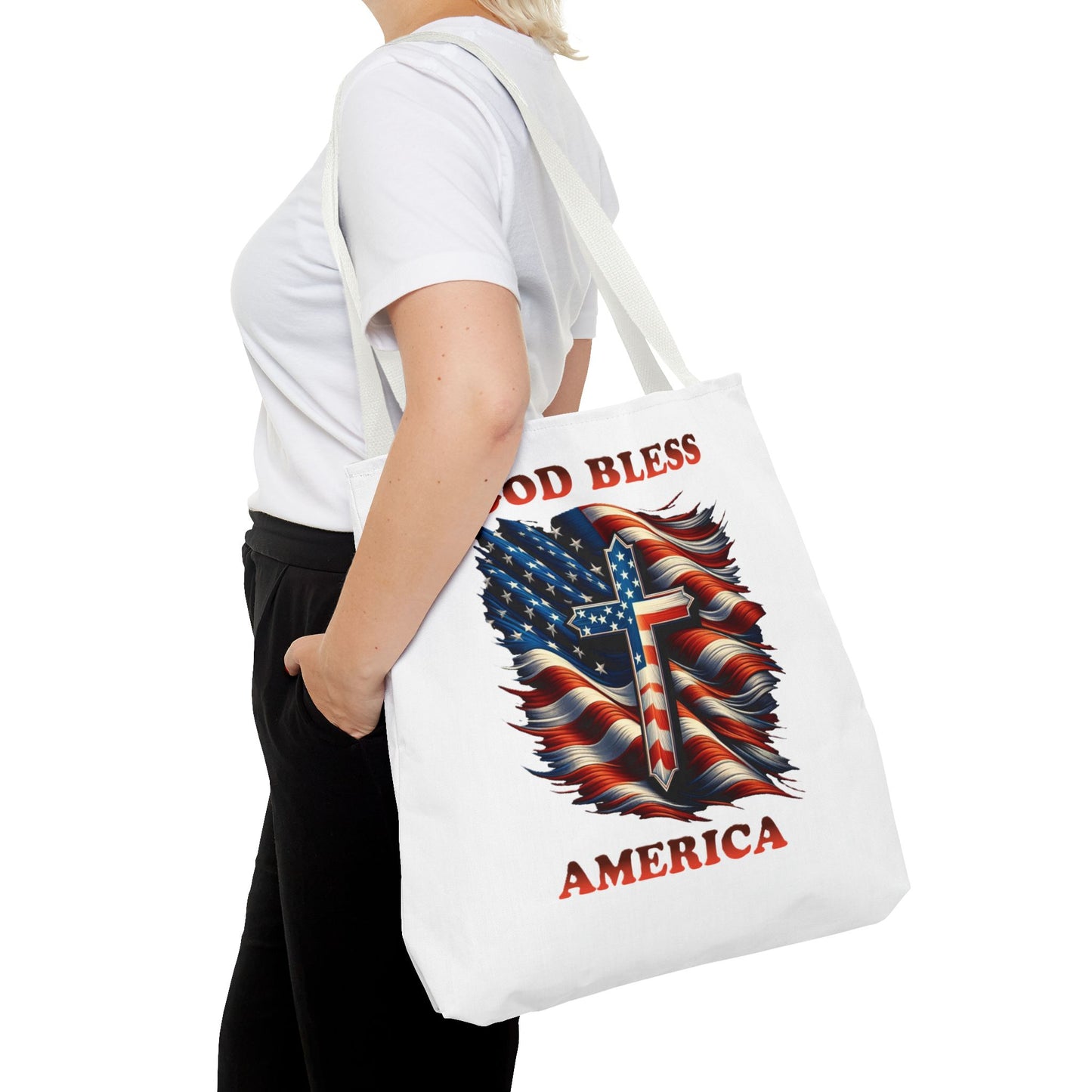 Tote Bag (AOP) "GOD BLESS AMERICA"