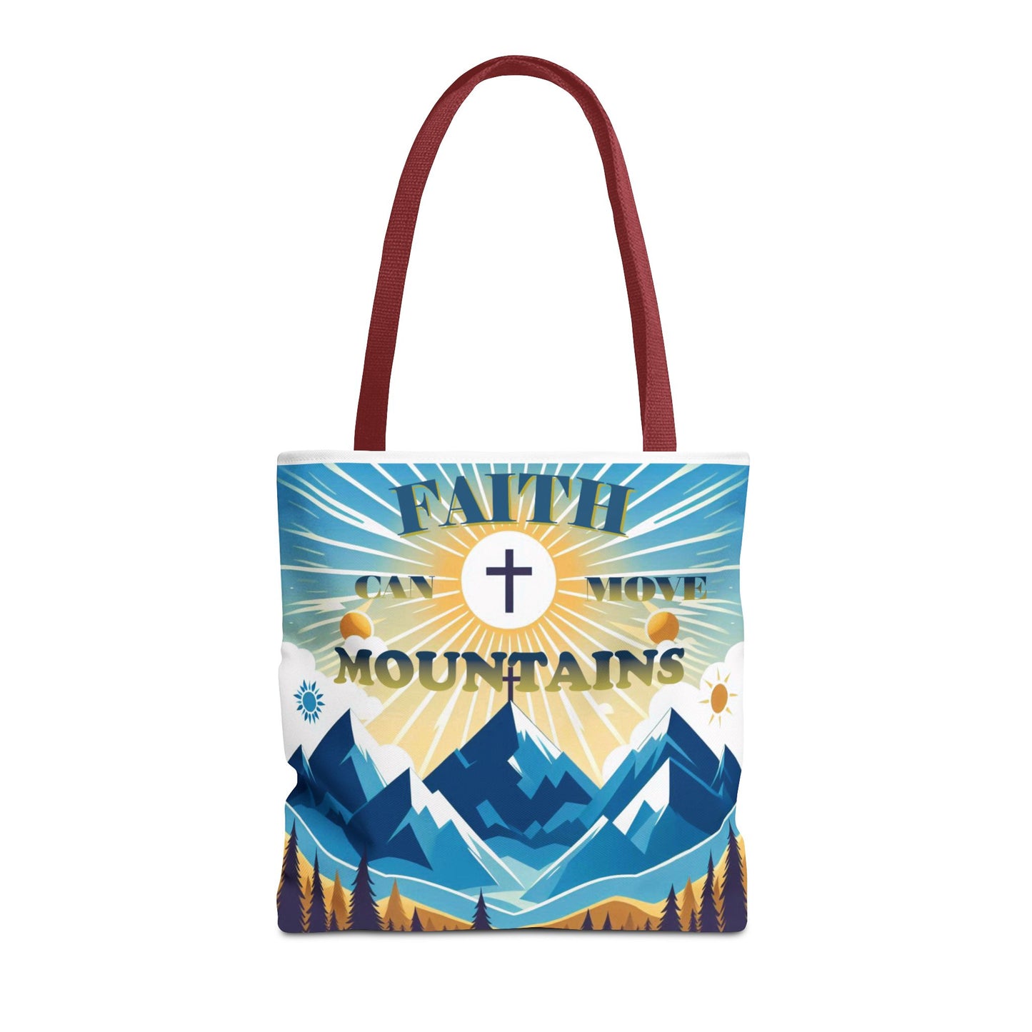 "FAITH CAN MOVE MOUNTAINS" Tote Bag (AOP)