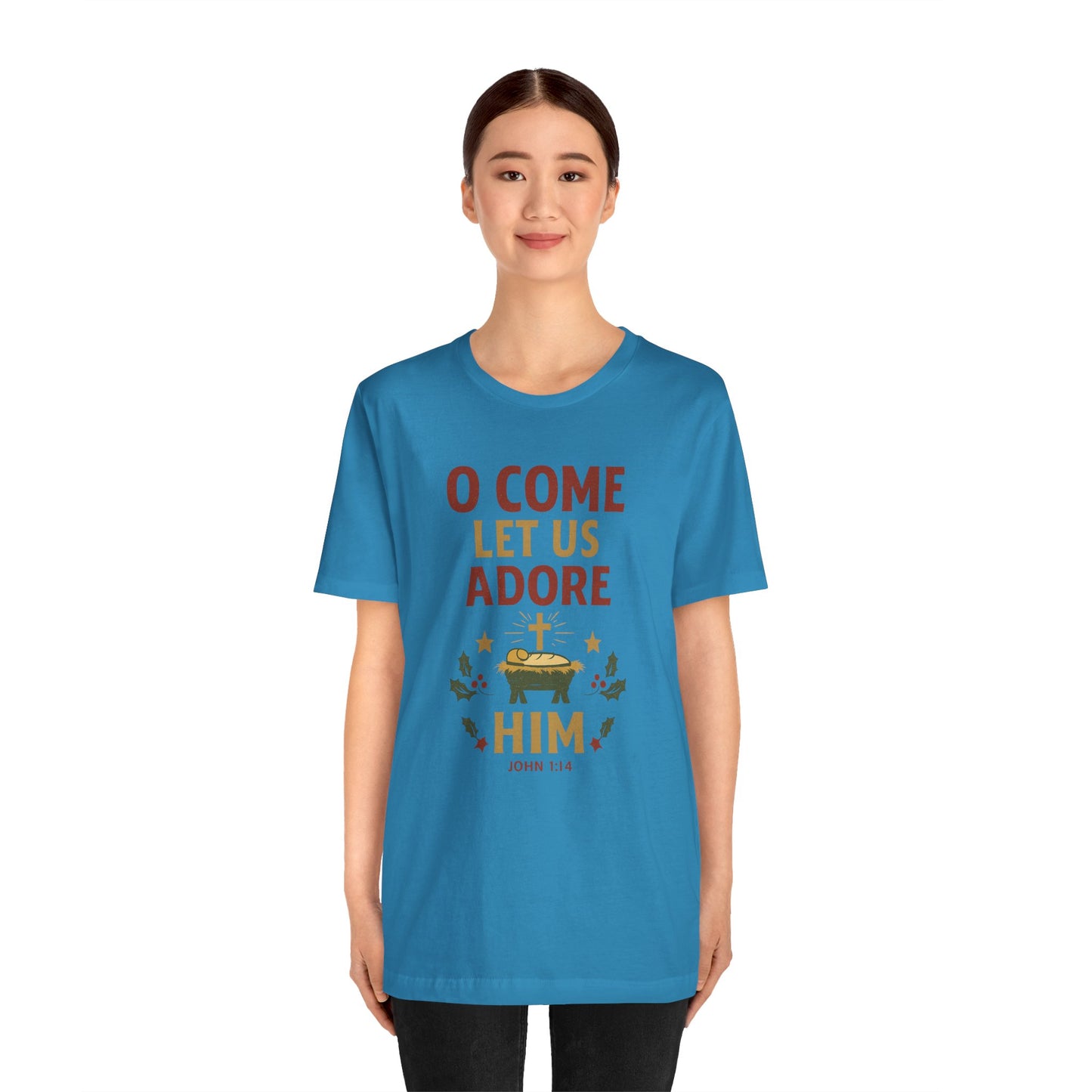 O Come Let Us Adore Him Christmas T-Shirt