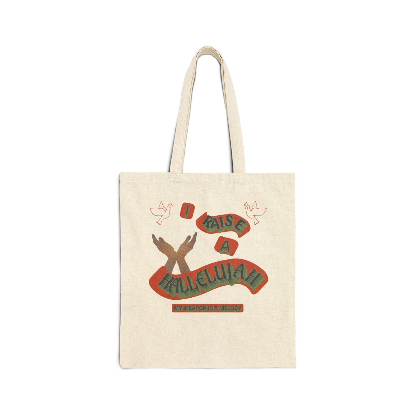 Cotton Canvas Tote Bag "I RAISE A HALLELUJAH"