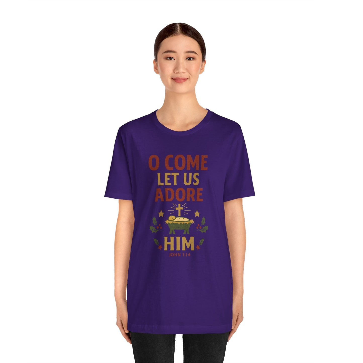 O Come Let Us Adore Him Christmas T-Shirt