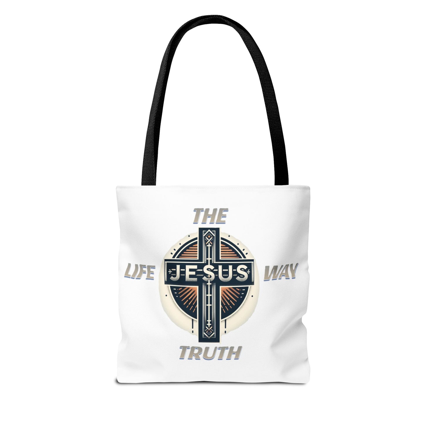 Tote Bag (AOP)"JESUS IS THE WAY TRUTH LIFE"