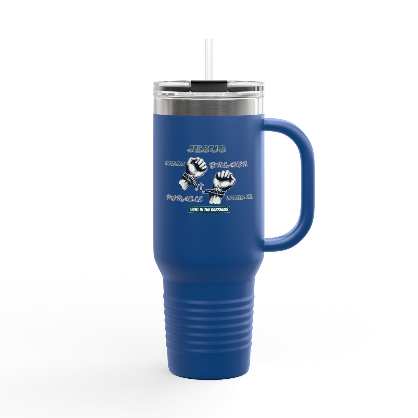 Travel Mug - Jesus Chain Breaker Miracle Worker Design