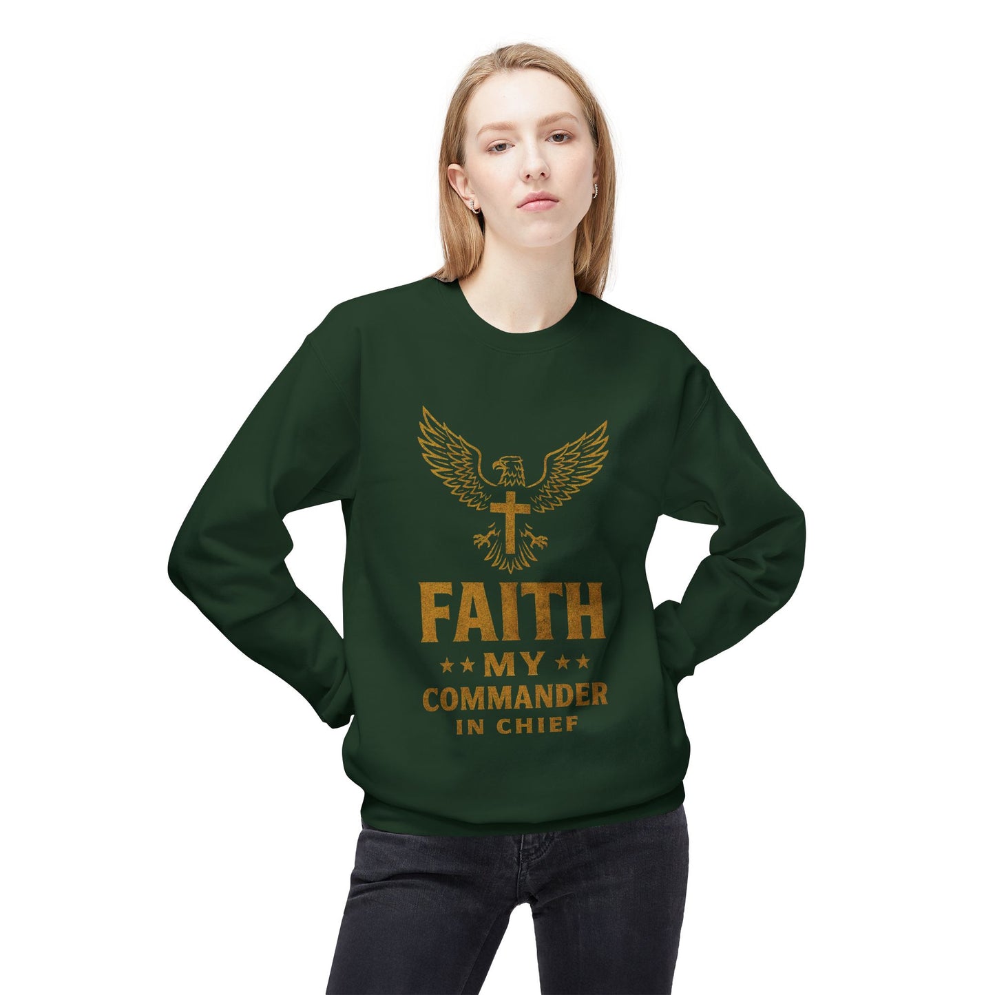 Sweatshirt - Military Christians: 'Faith is my Commander in Chief'