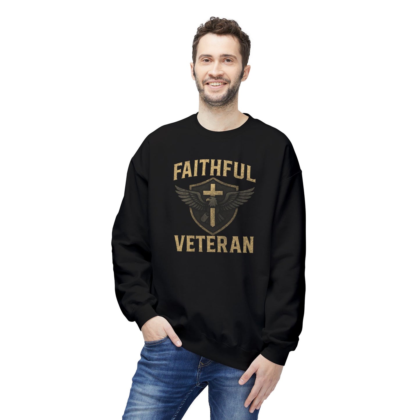 Crewneck Sweatshirt Faithful Veteran Design