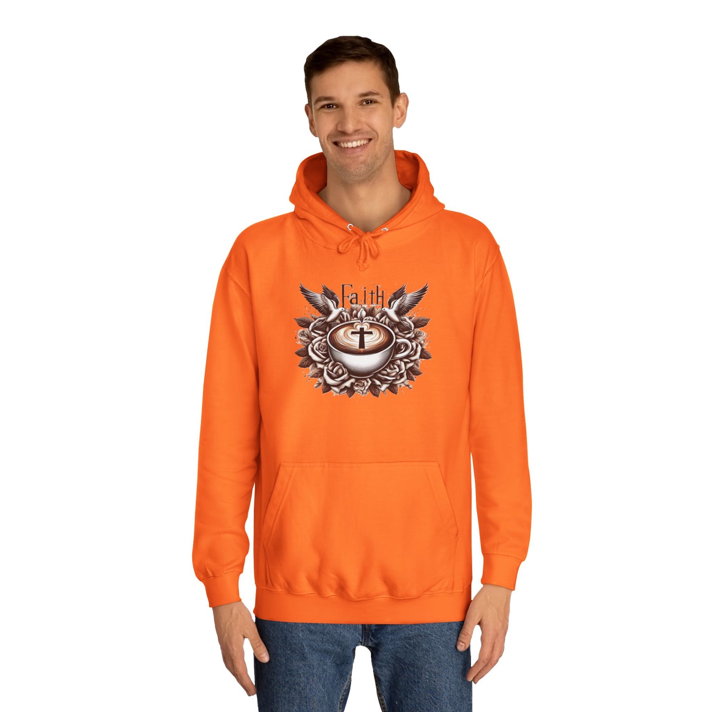 Unisex College Hoodie "Faith and Coffee"