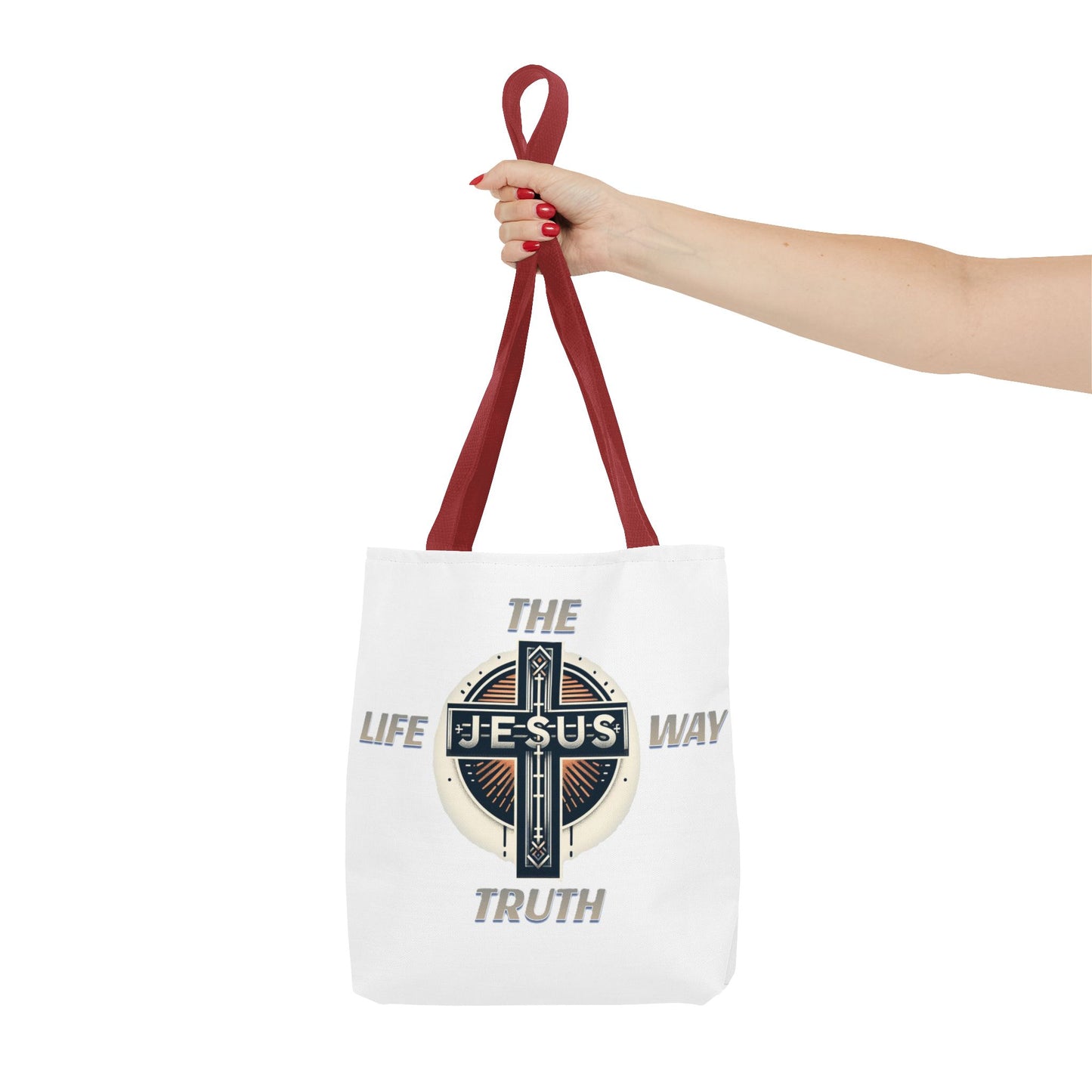 Tote Bag (AOP)"JESUS IS THE WAY TRUTH LIFE"