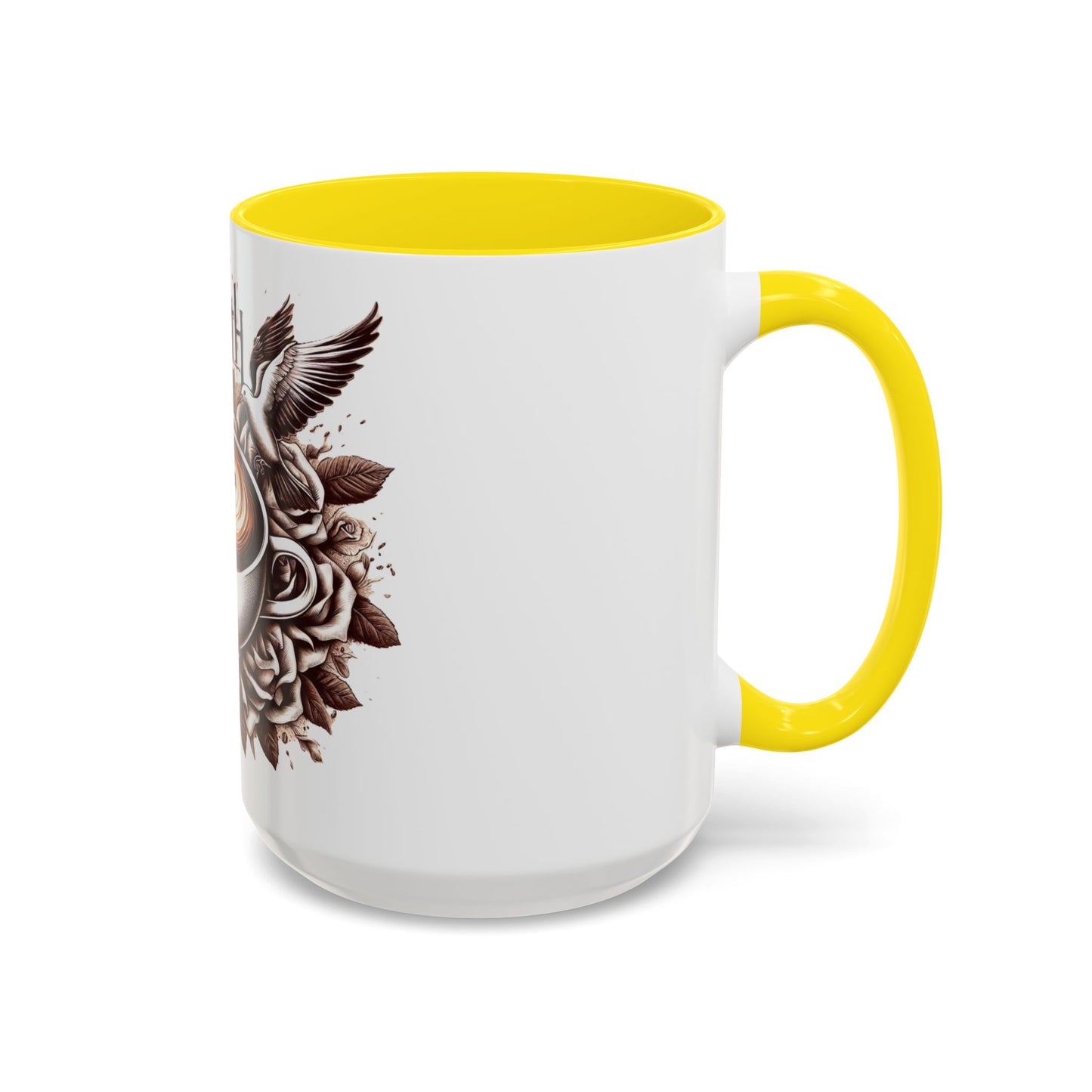 Accent Coffee Mug (11, 15oz) "Faith & Coffee"