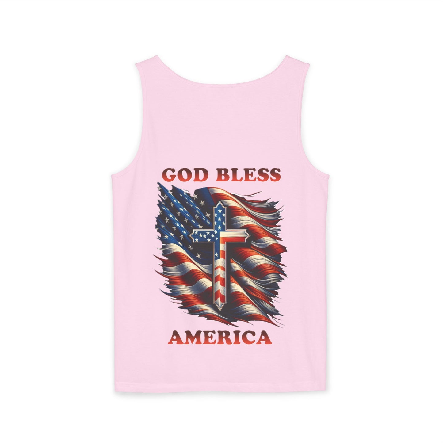 Unisex Garment-Dyed Tank Top "GOD BLESS AMERICA"