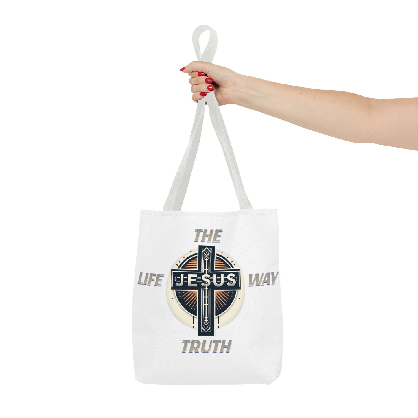 Tote Bag (AOP)"JESUS IS THE WAY TRUTH LIFE"