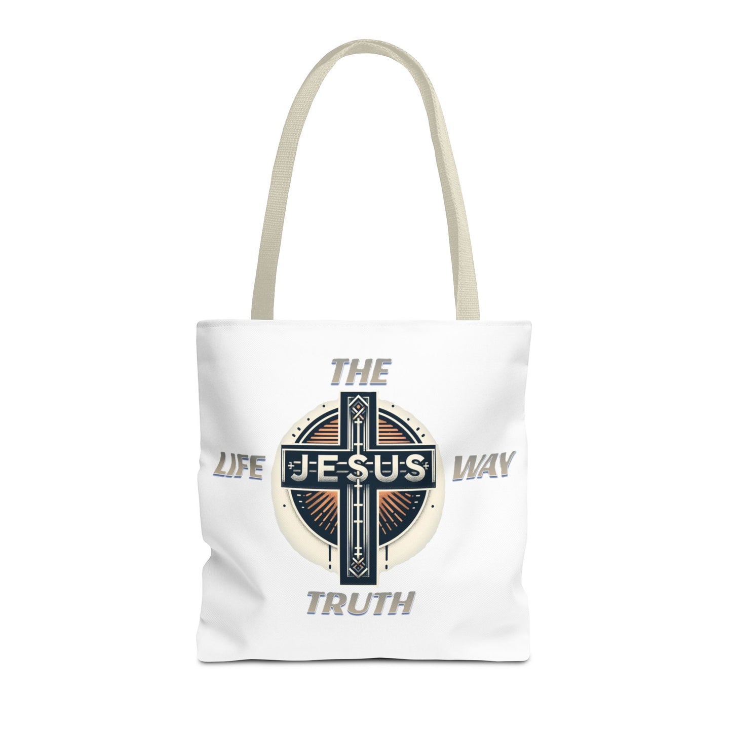 Tote Bag (AOP)"JESUS IS THE WAY TRUTH LIFE"