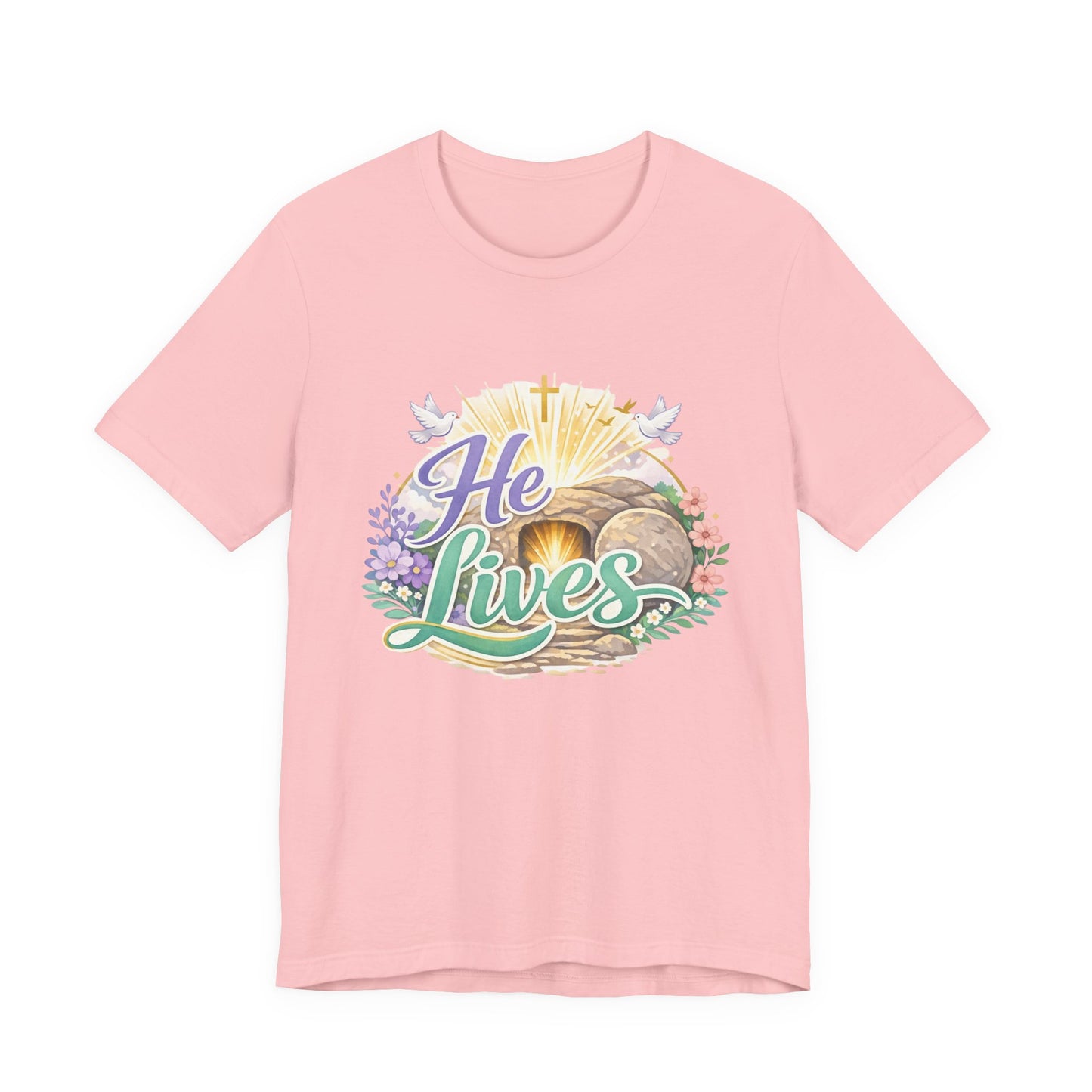 He Lives Jesus Tomb Tee — Christian Easter T‑Shirt