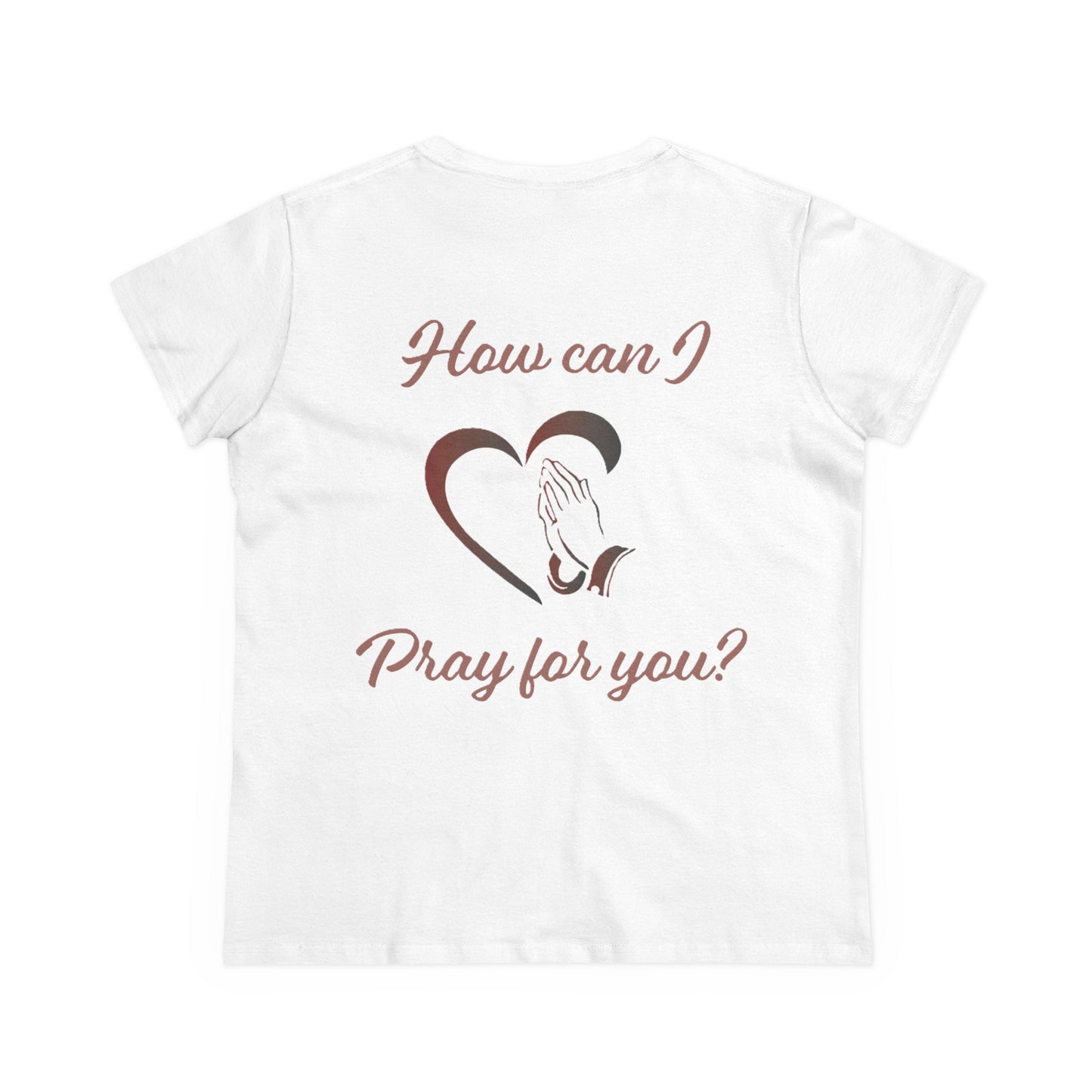 Women's Tee with Heart and Praying Hands Design