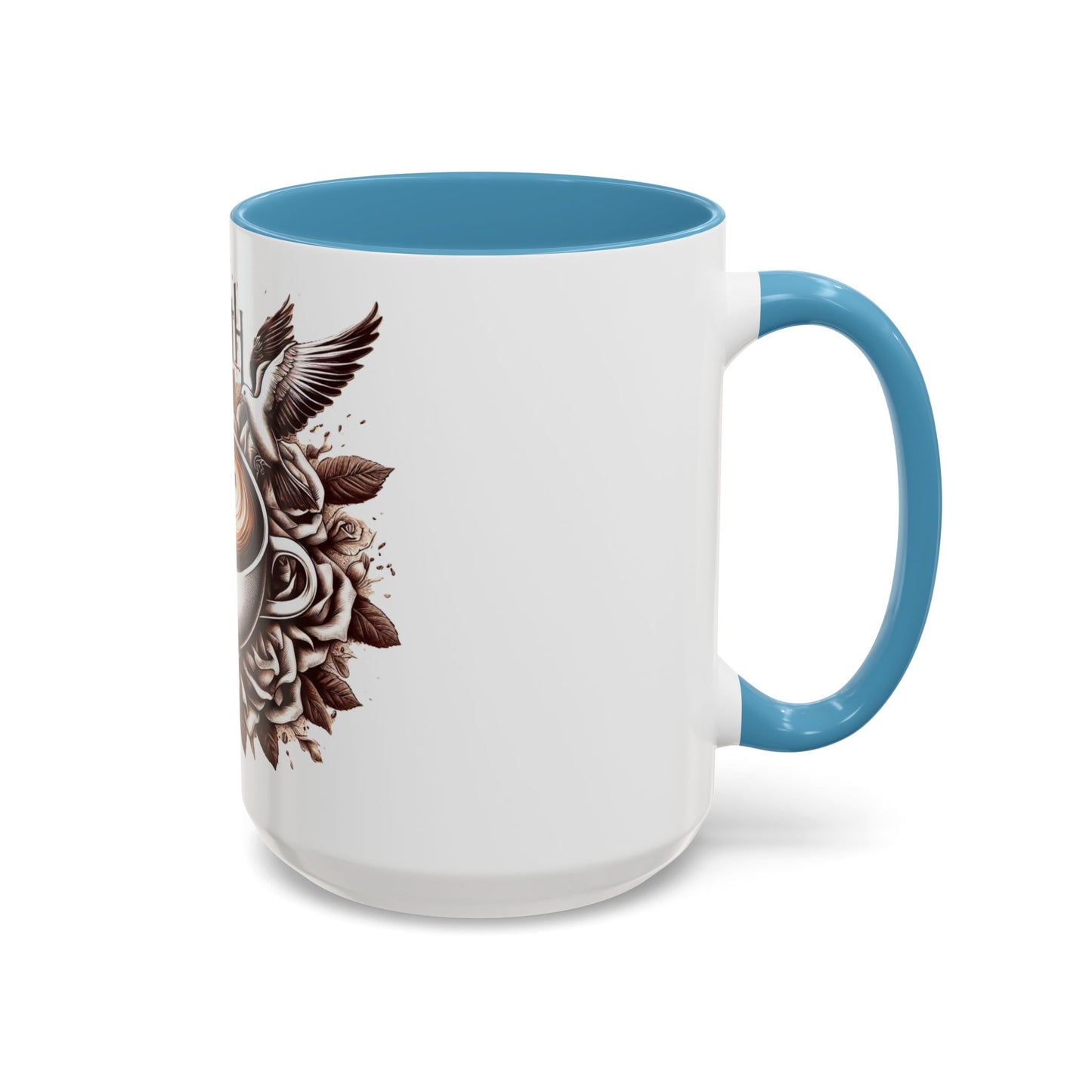 Accent Coffee Mug (11, 15oz) "Faith & Coffee"