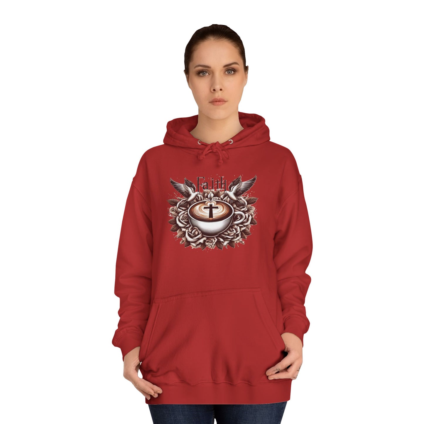 Unisex College Hoodie "Faith and Coffee"