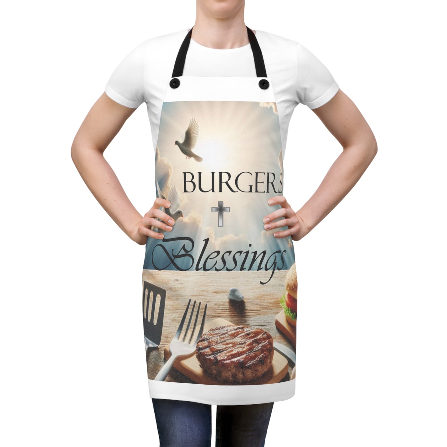 "Burgers and Blessings" Apron (AOP)
