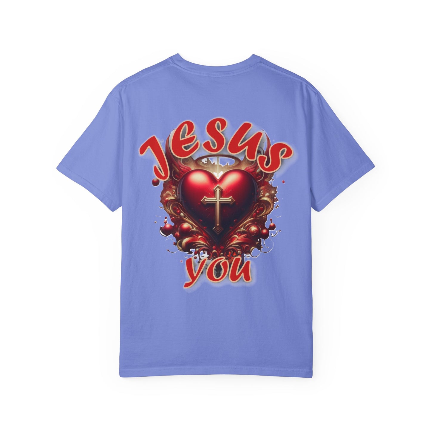 Christian Cross Heart Unisex T-shirt - Jesus Loves You Design