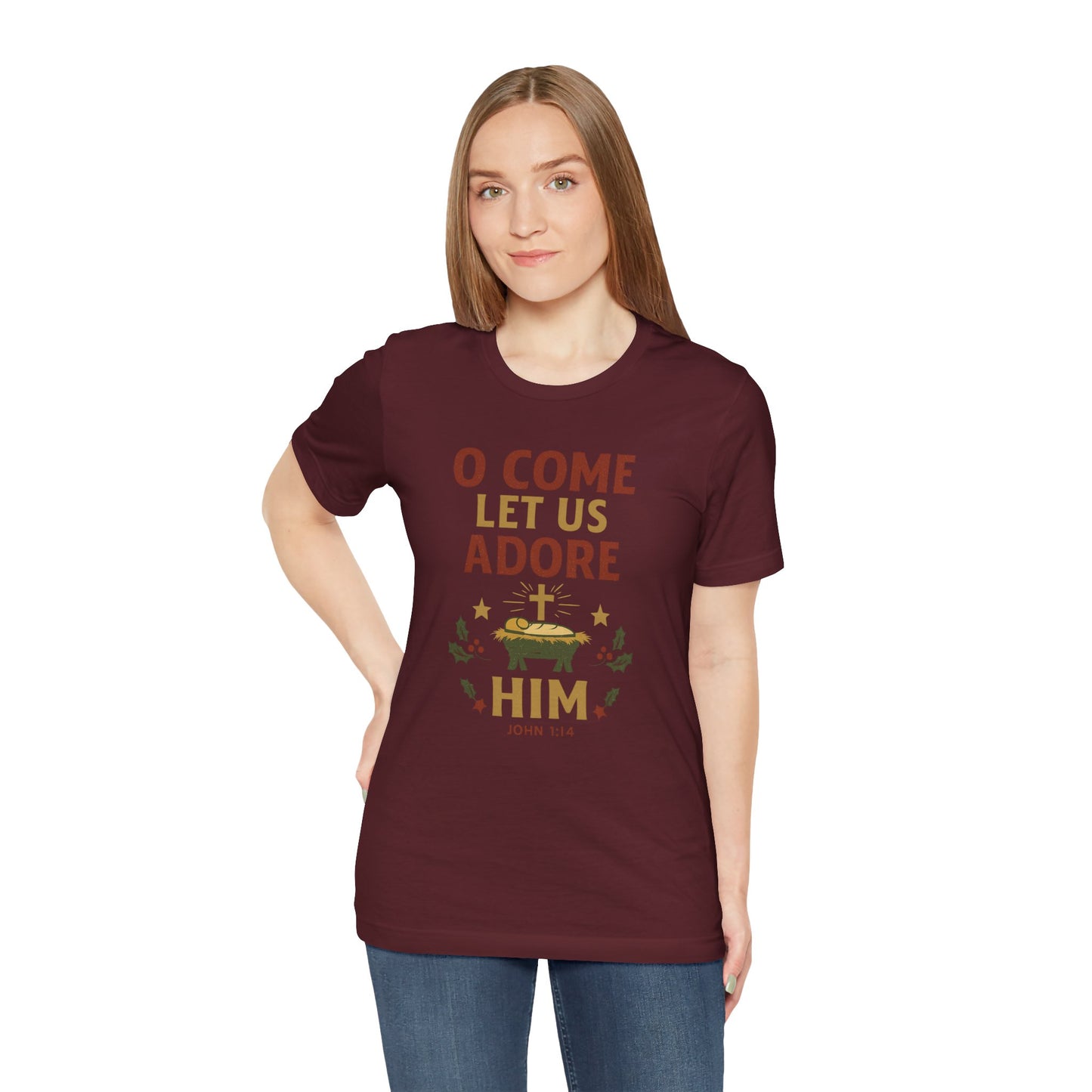 O Come Let Us Adore Him Christmas T-Shirt