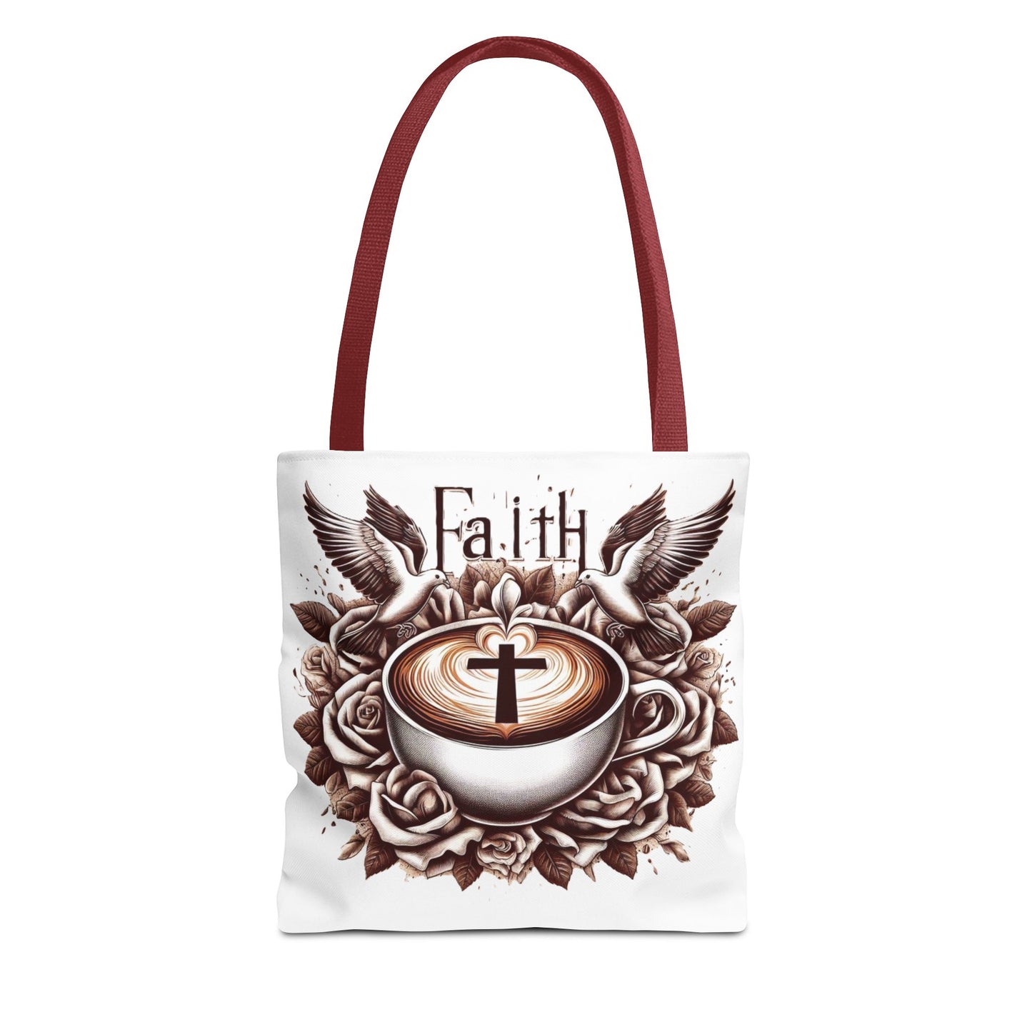 Tote Bag (AOP) "Faith and Coffee"
