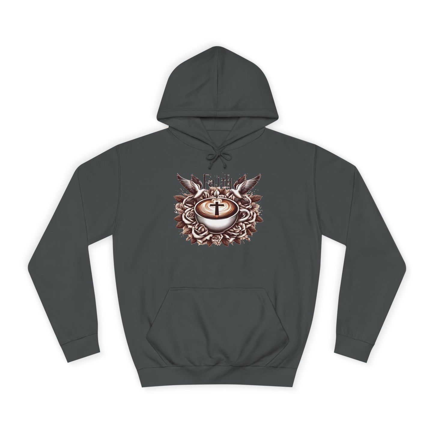 Unisex College Hoodie "Faith and Coffee"