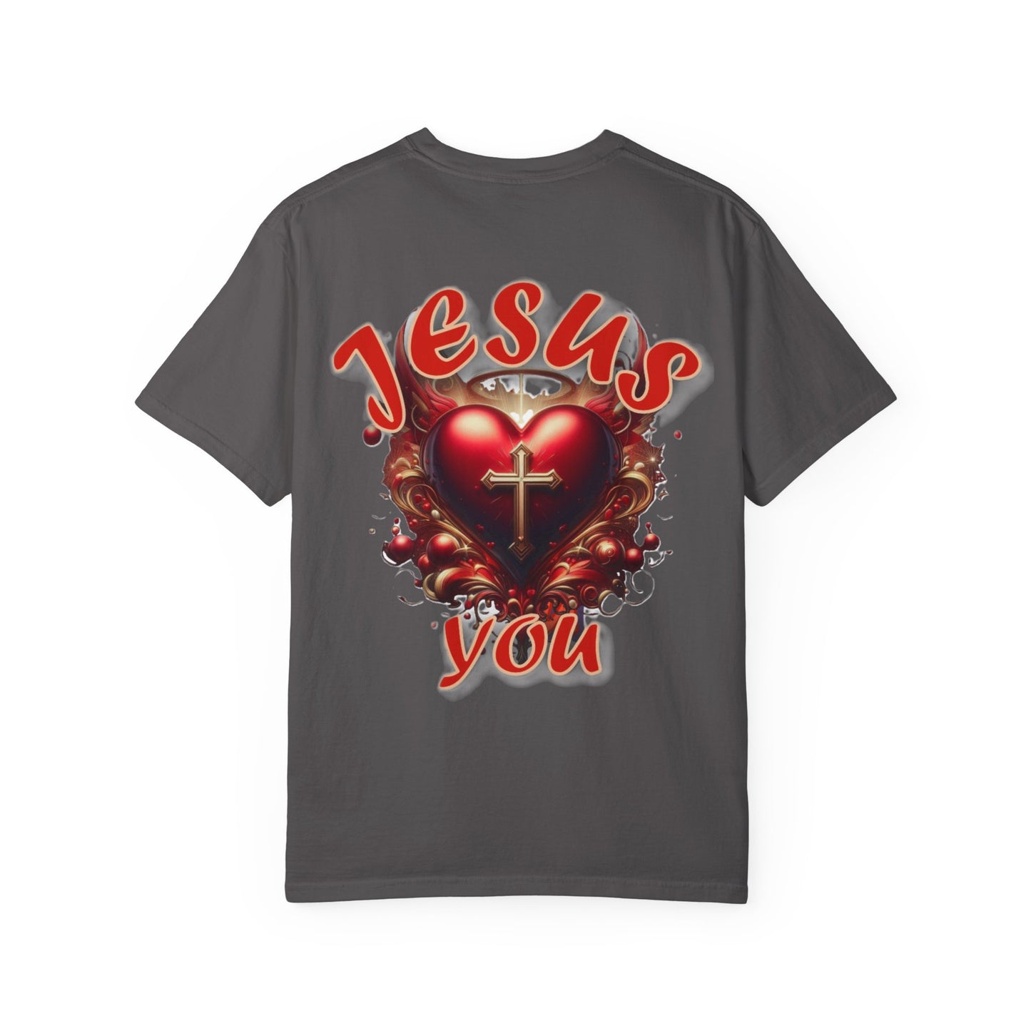 Christian Cross Heart Unisex T-shirt - Jesus Loves You Design