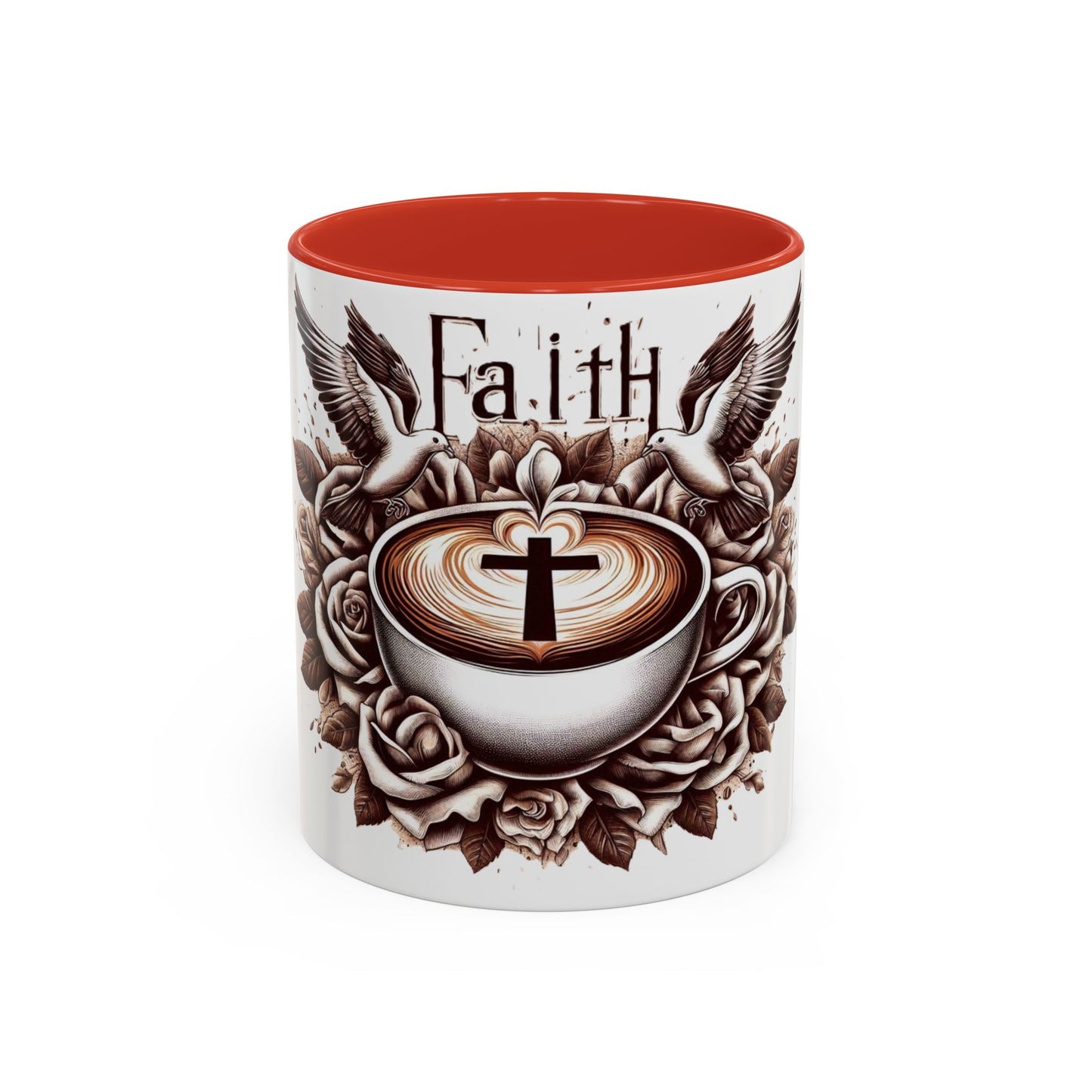 Accent Coffee Mug (11, 15oz) "Faith & Coffee"