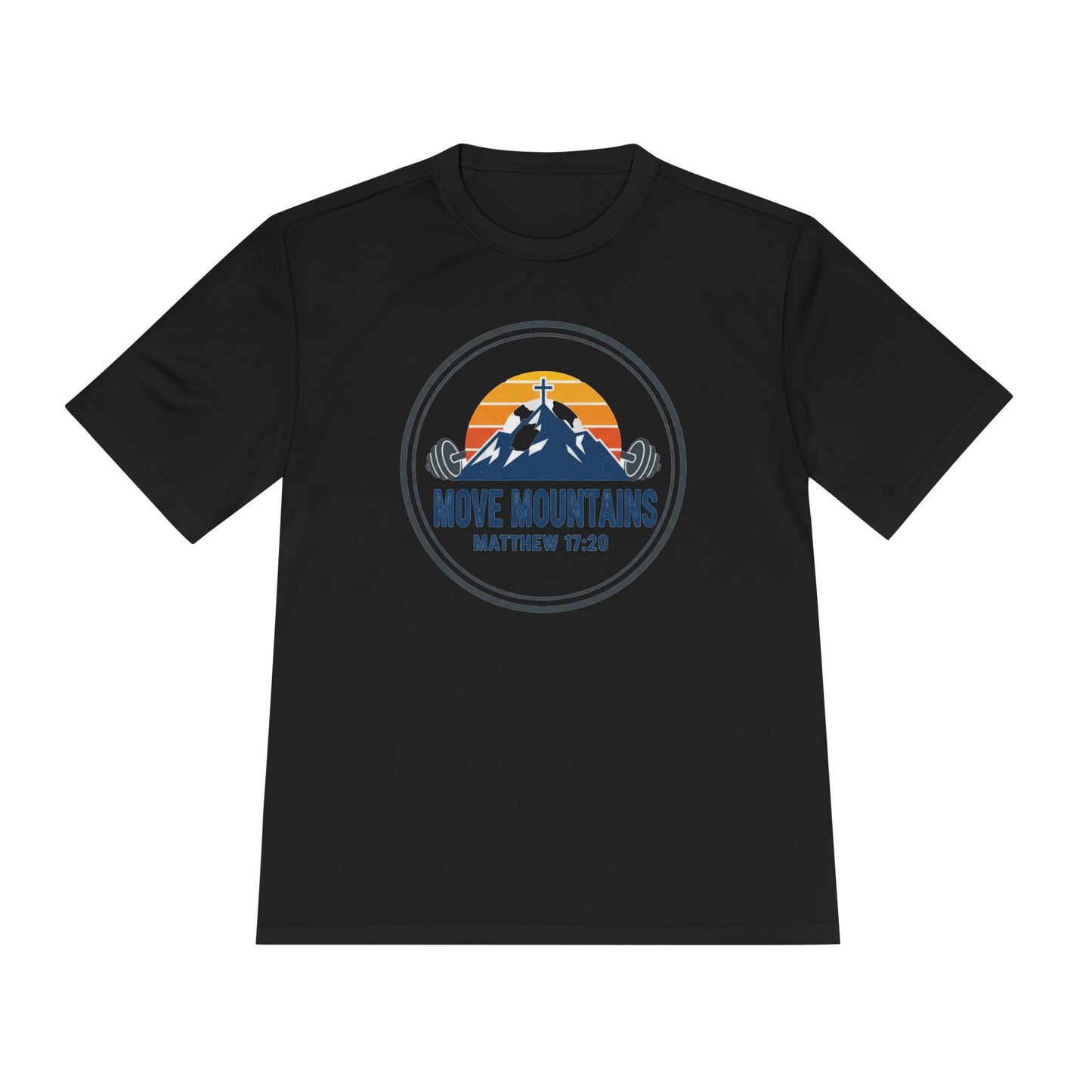 Matthew 17:20 'Move Mountains' Workout Tee — Moisture-Wicking Athletic Shirt