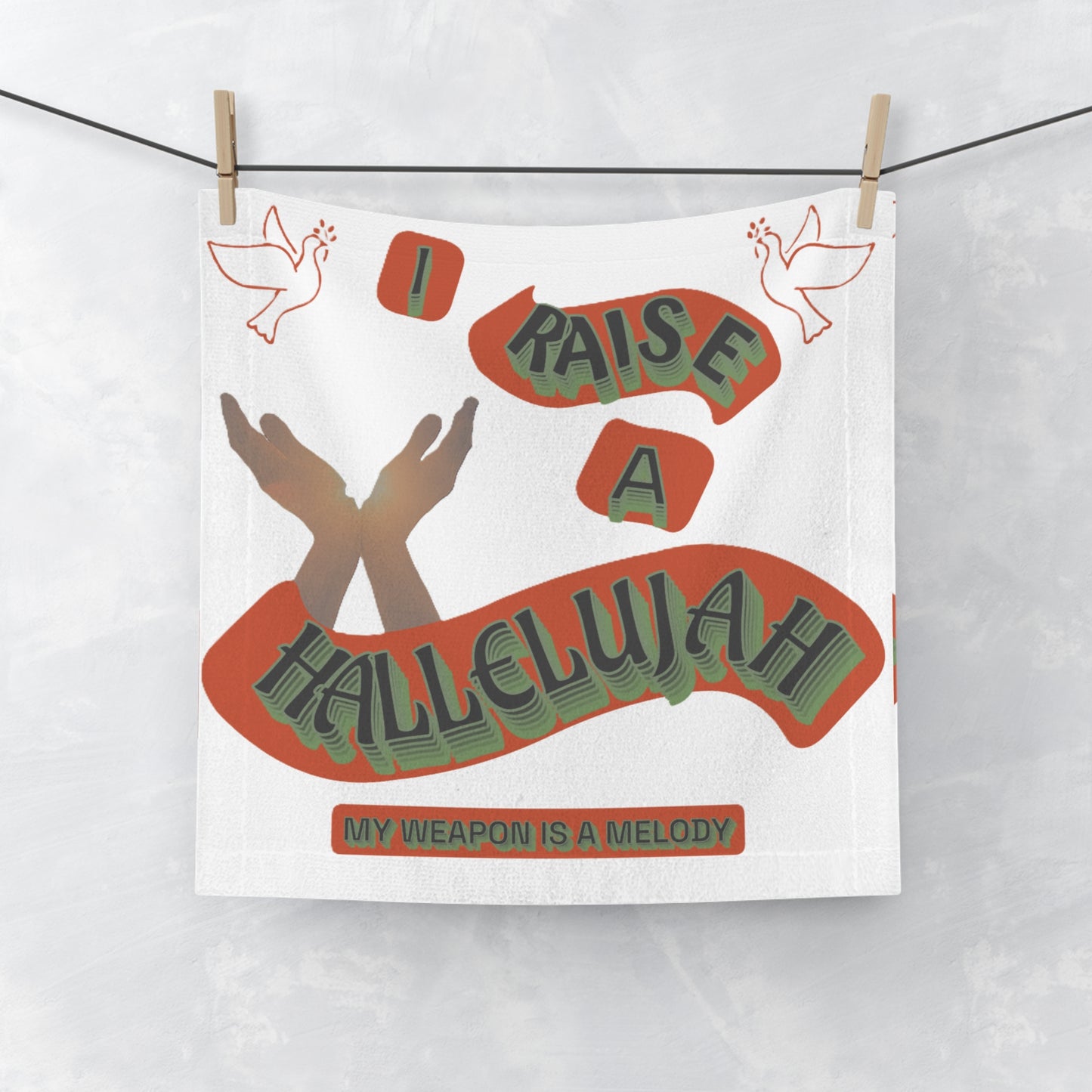 Face Towel "I Raise A Hallelujah"