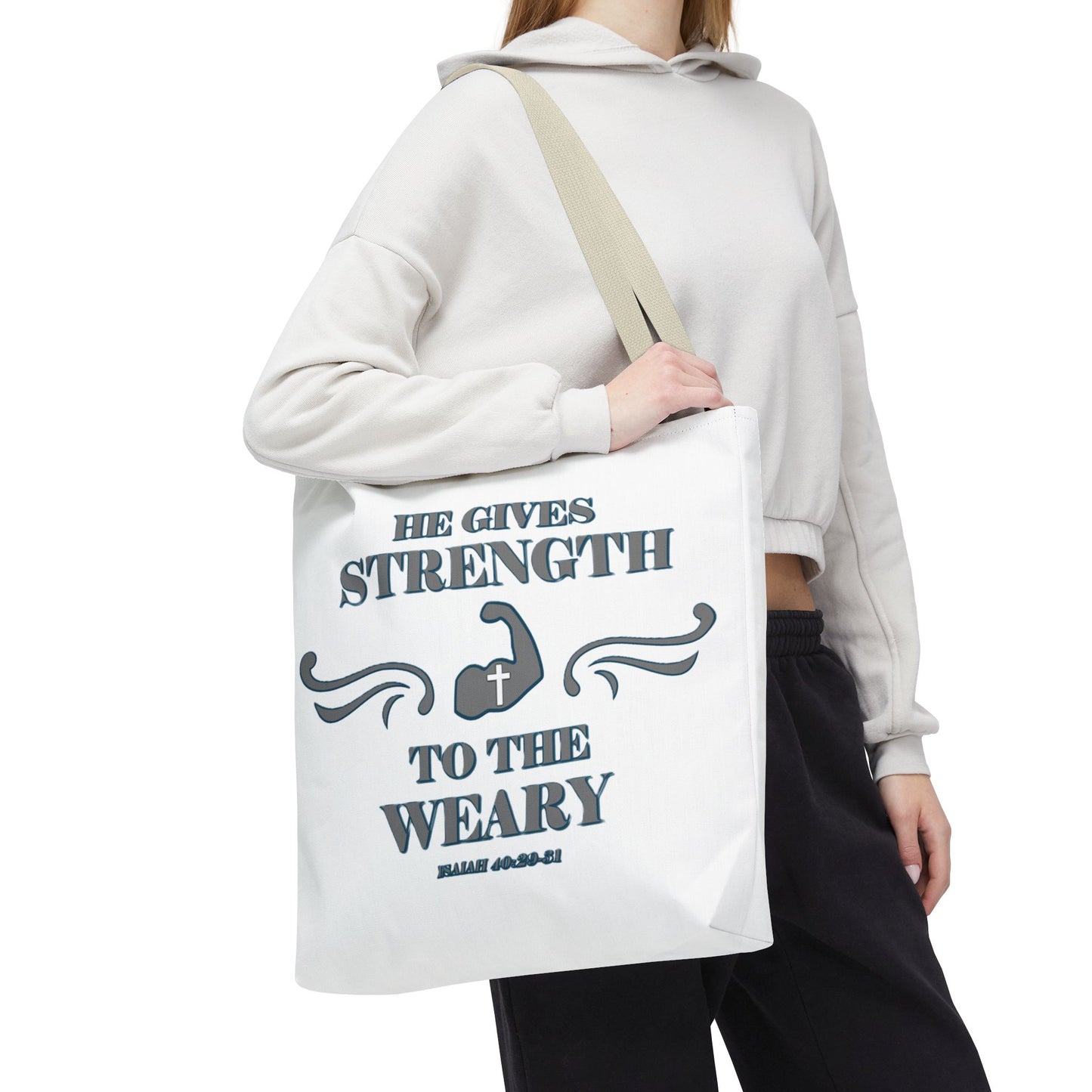 Tote Bag with Bible Verse Isaiah 40:29-31