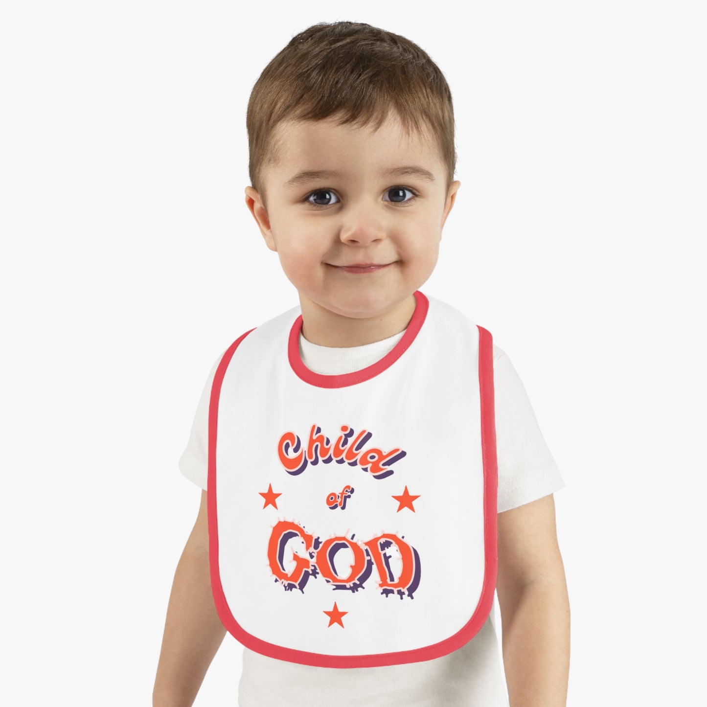 Baby Contrast Trim Jersey Bib "Child of GOD"