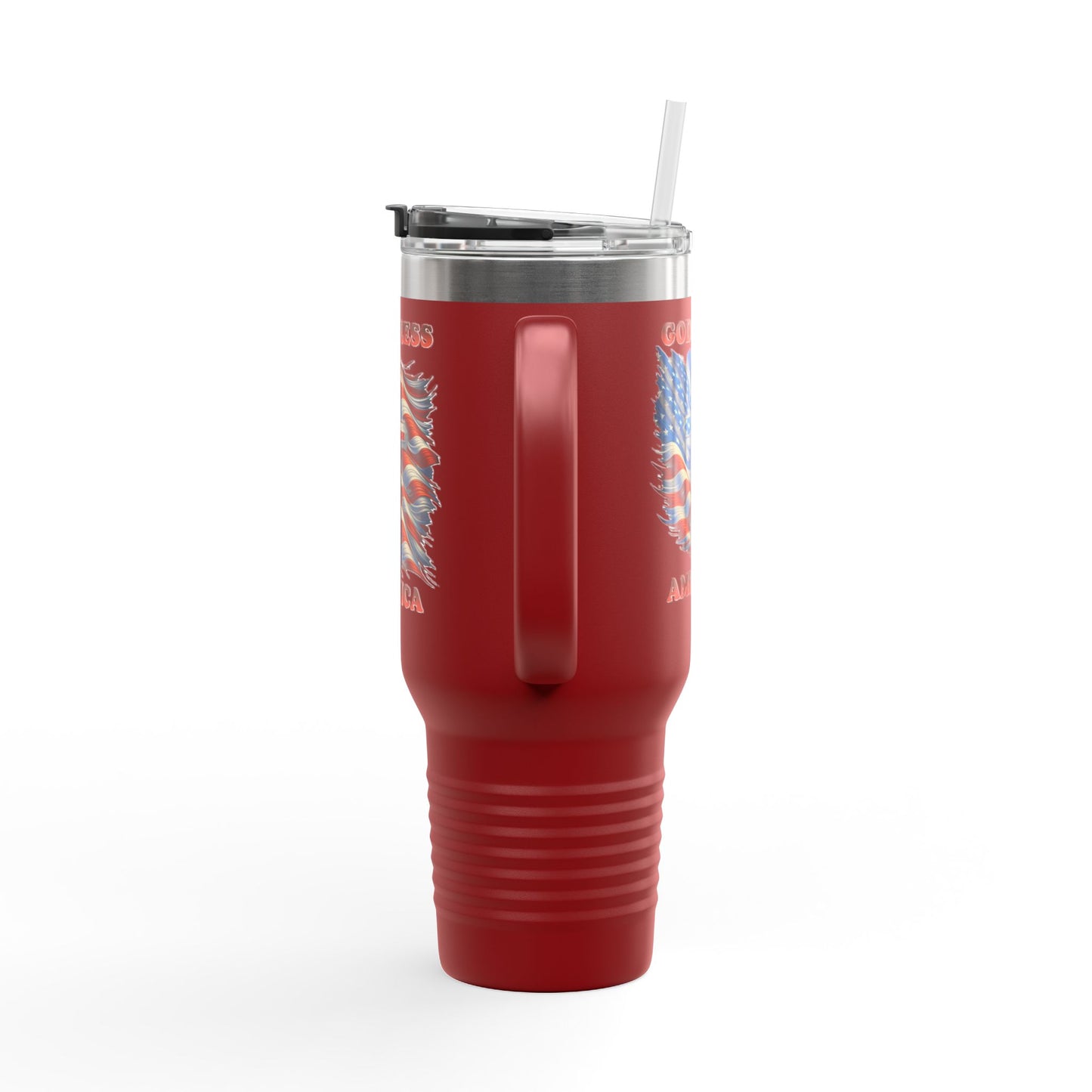 Insulated Travel Mug, 40oz "GOD BLESS AMERICA"