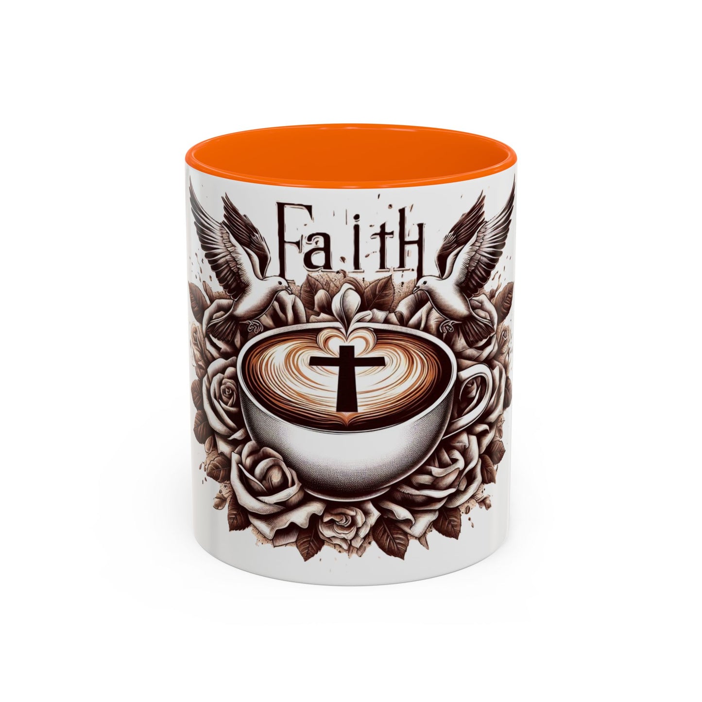 Accent Coffee Mug (11, 15oz) "Faith & Coffee"
