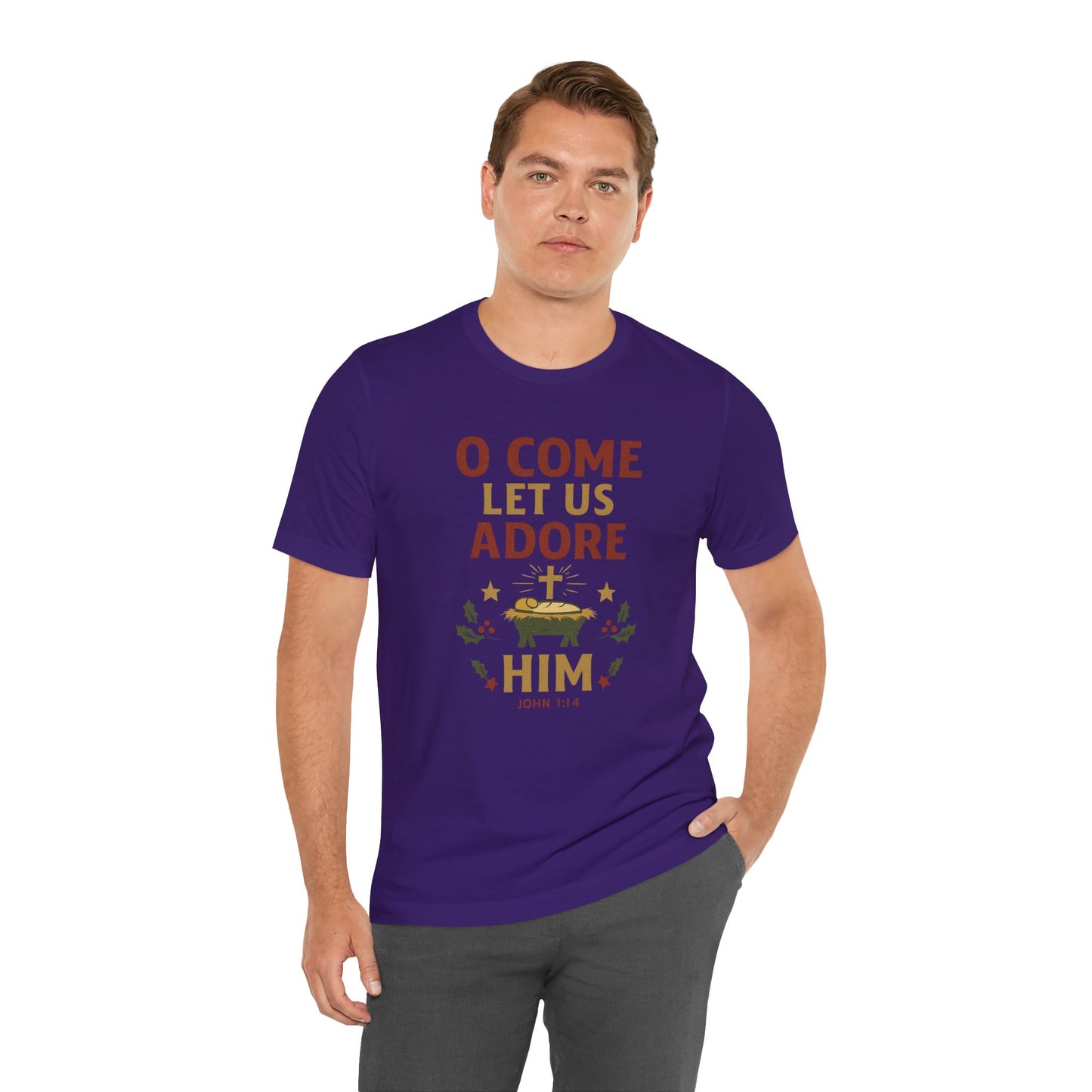 O Come Let Us Adore Him Christmas T-Shirt