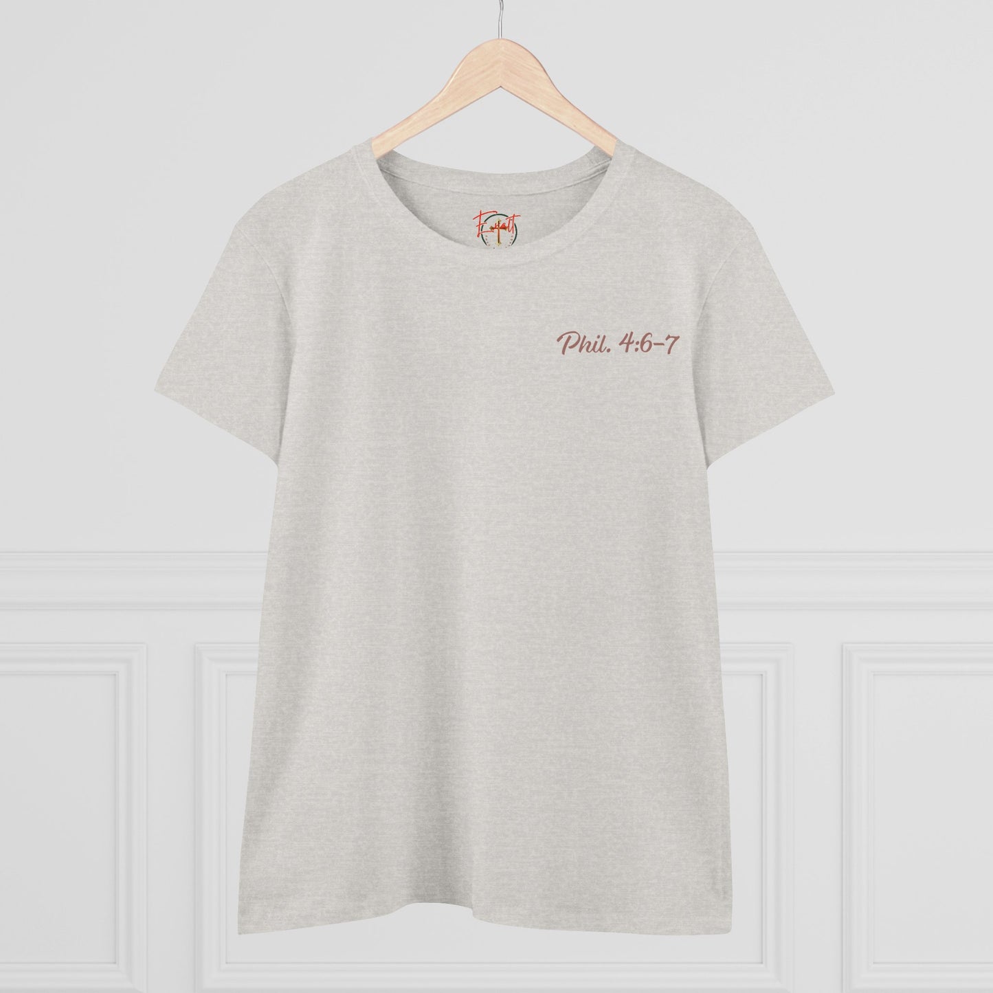 Women's Tee with Heart and Praying Hands Design