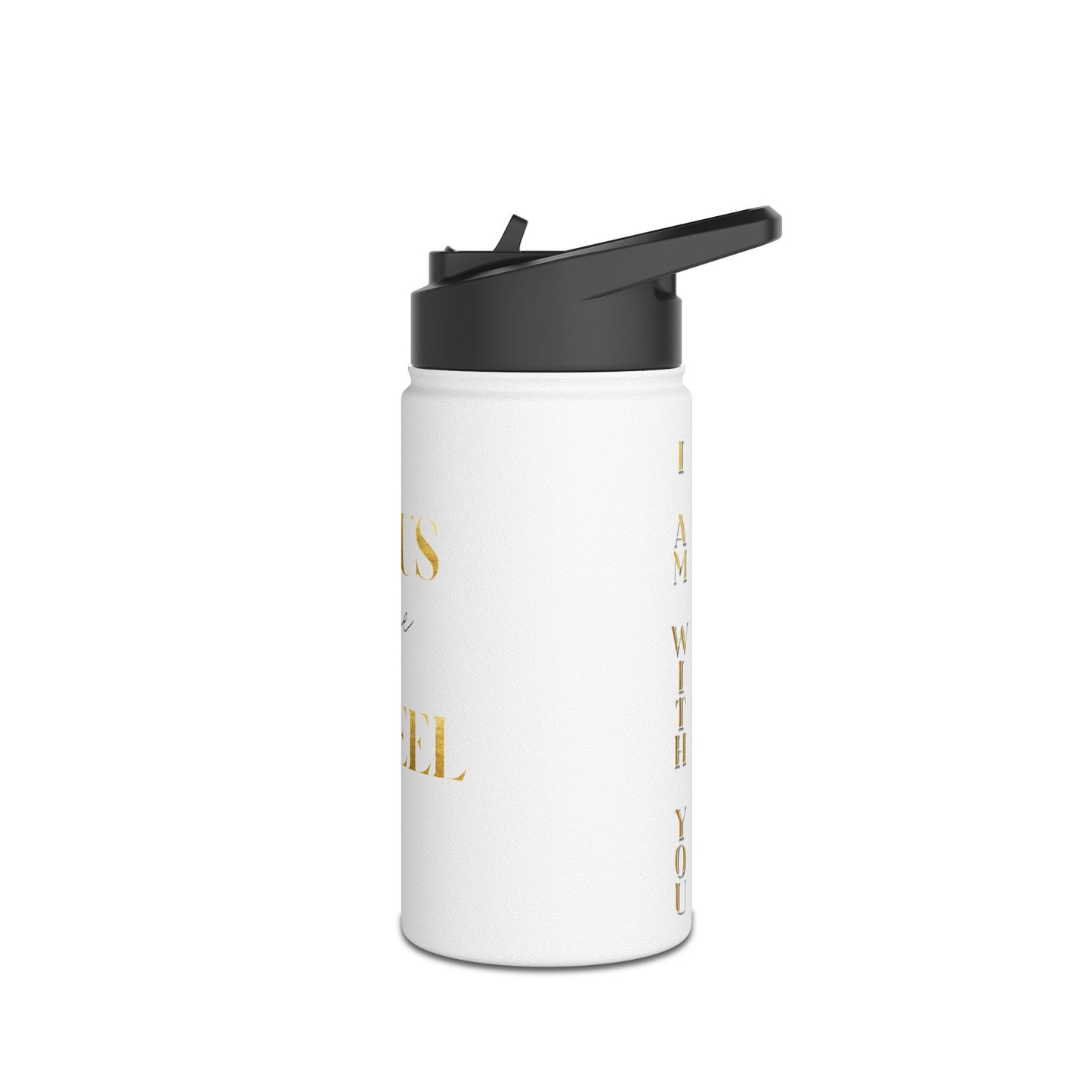 Stainless Steel Water Bottle, "Jesus take the Wheel", Standard Lid