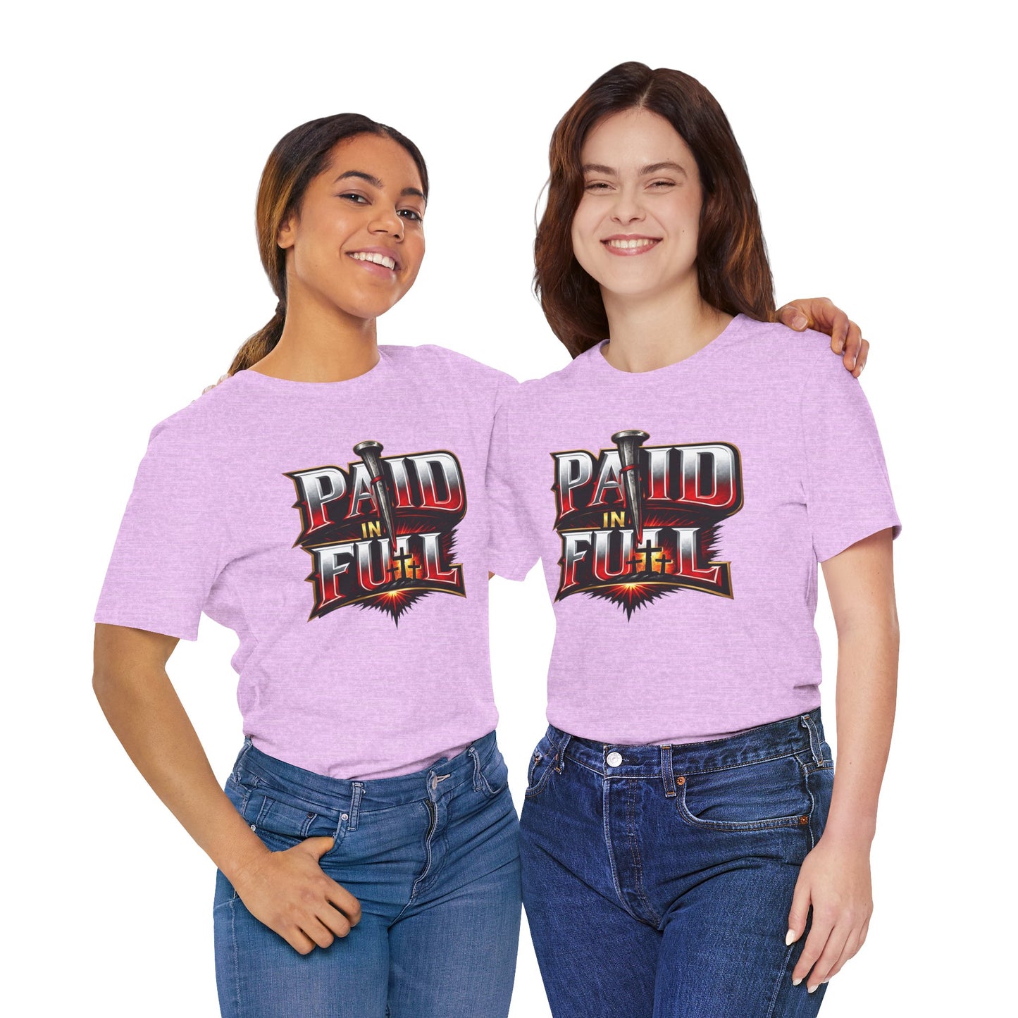 Paid In Full Christian Cross T-Shirt — Nail & Triple Cross Graphic