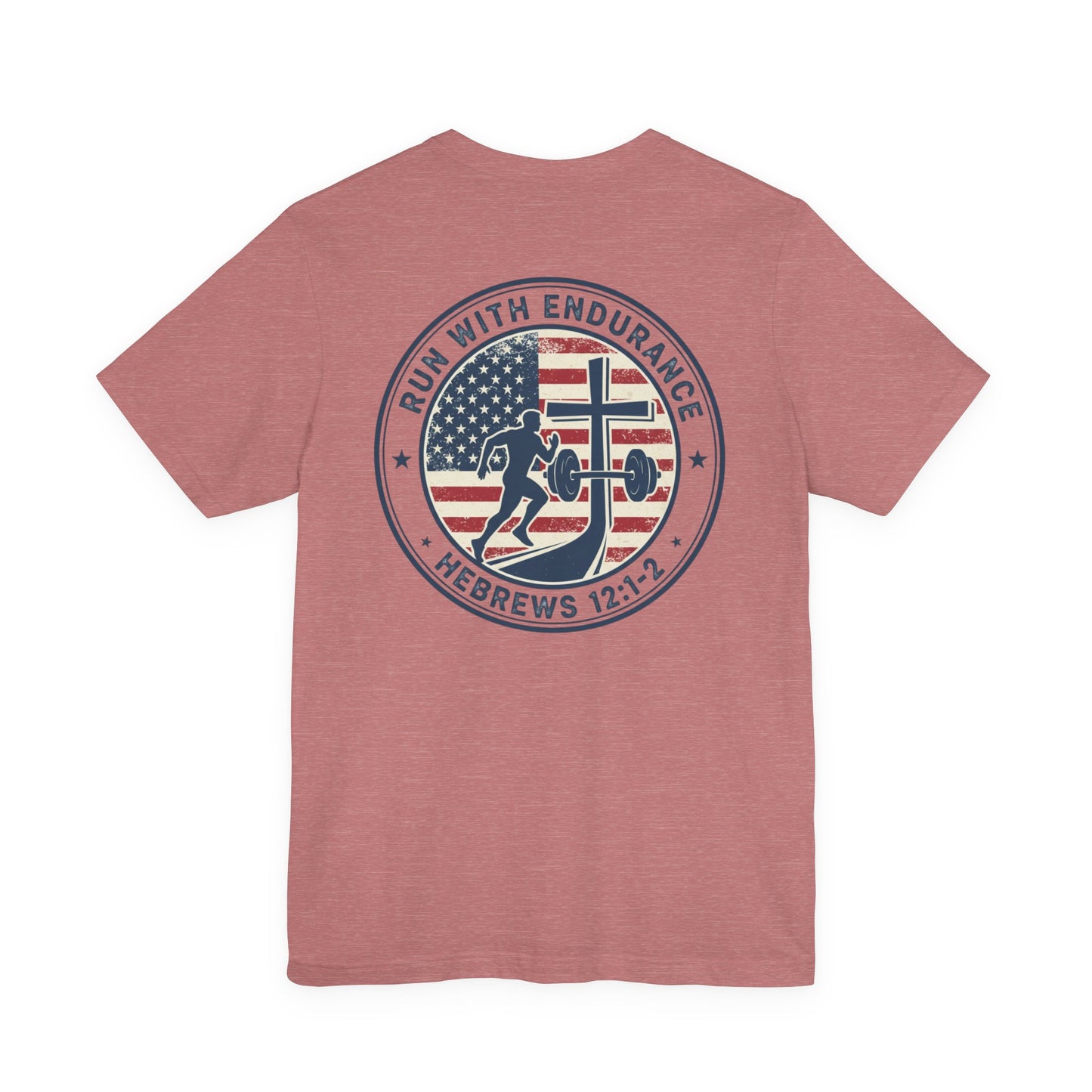 Hebrews 12:1-2 'Run With Endurance' T-Shirt — Inspirational Christian Tee