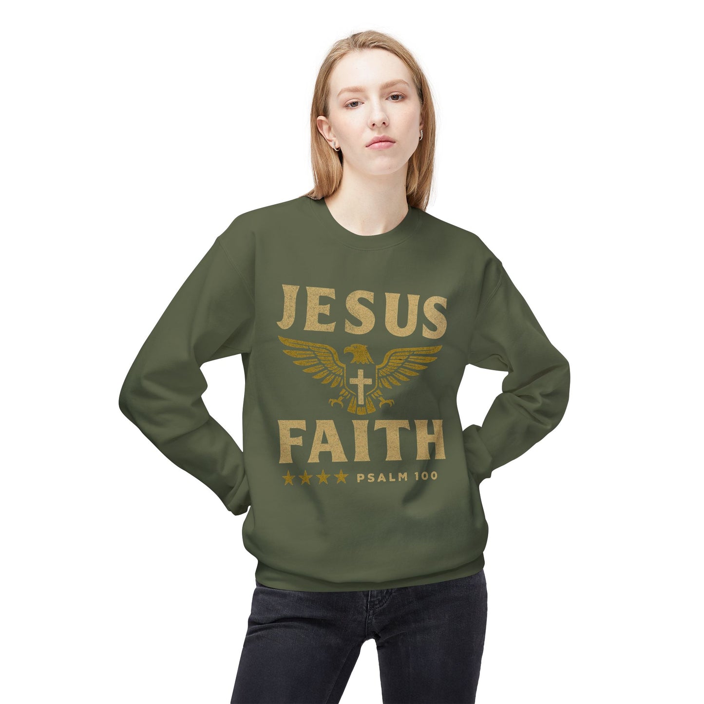 Christian Military Unisex Sweatshirt - Jesus/Faith Design