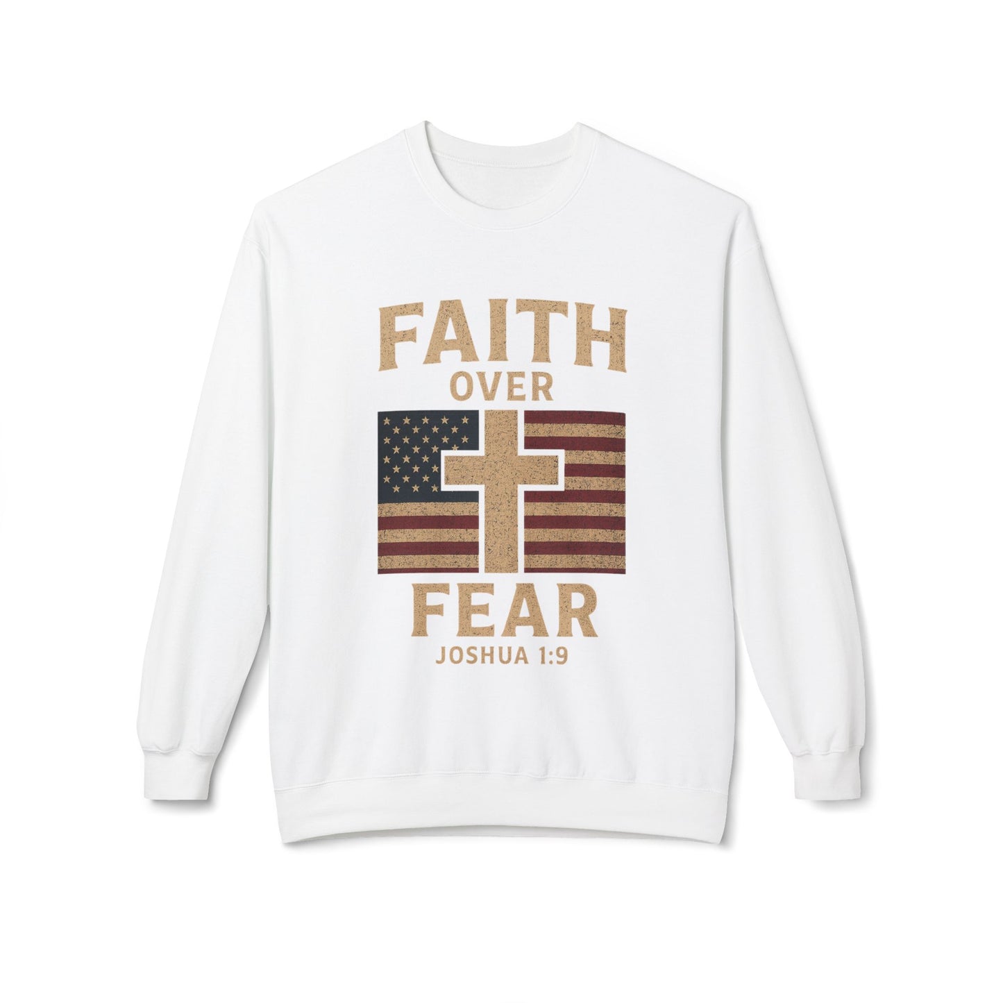 Faith Over Fear Christian Cross Sweatshirt