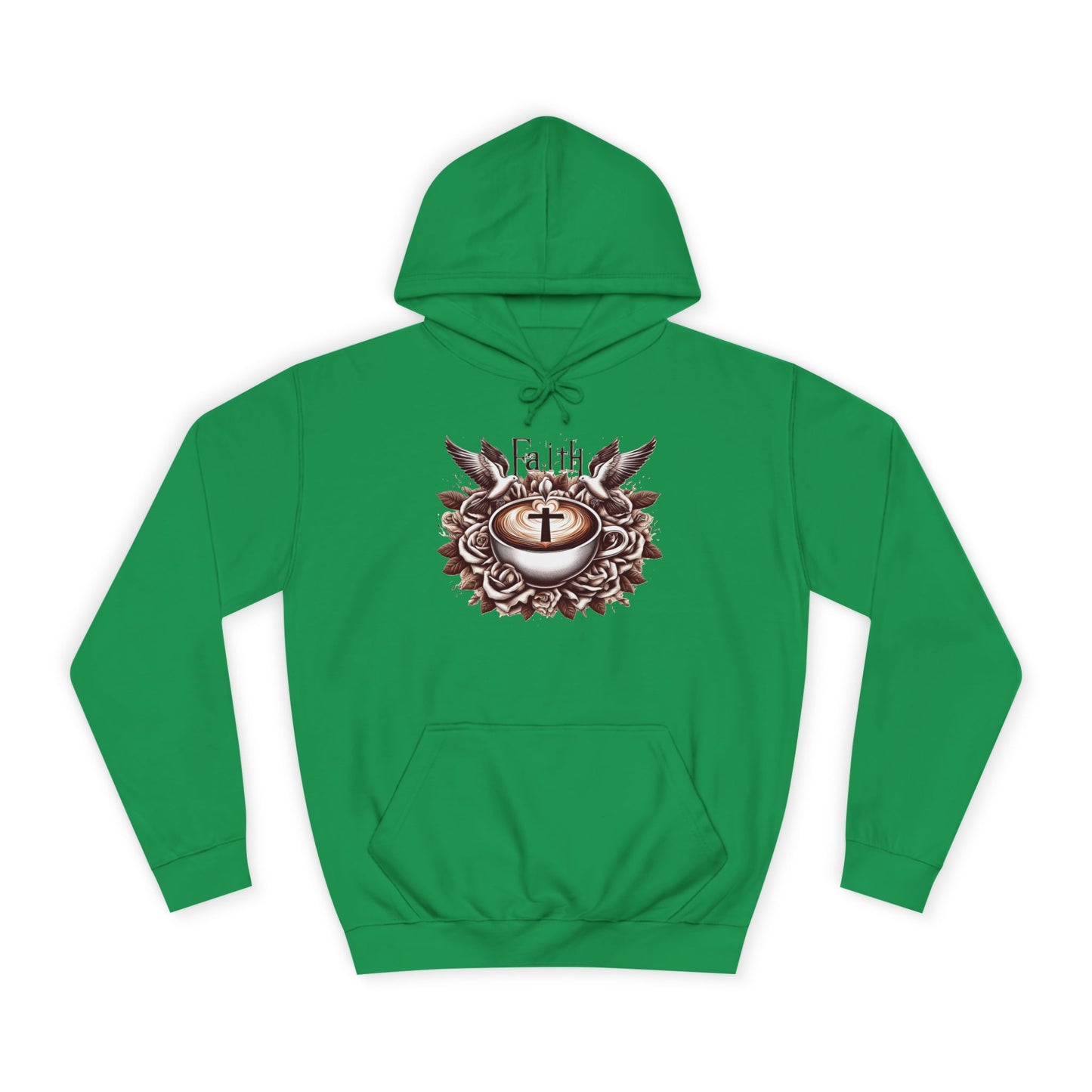 Unisex College Hoodie "Faith and Coffee"